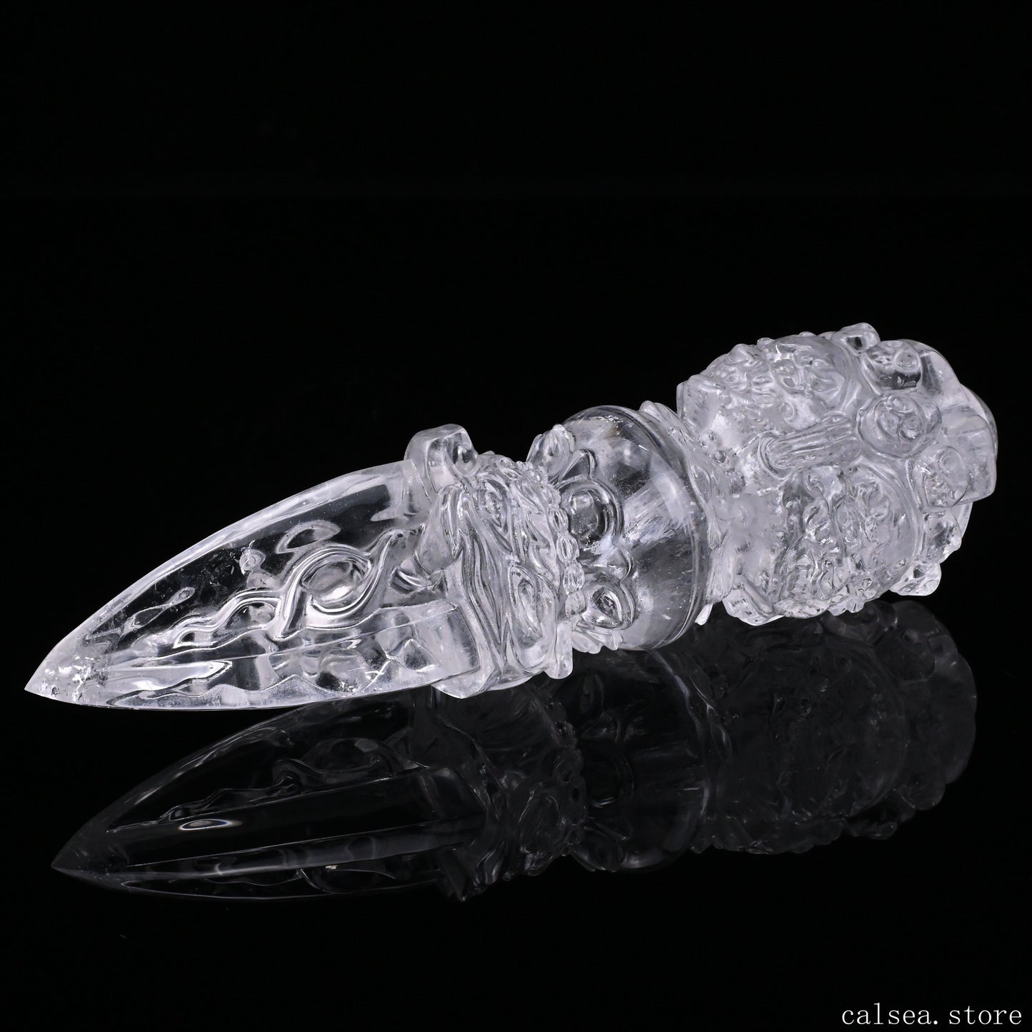 Clearquartz Vajira Sculpture Artifact Crystal Healing Hand Carved