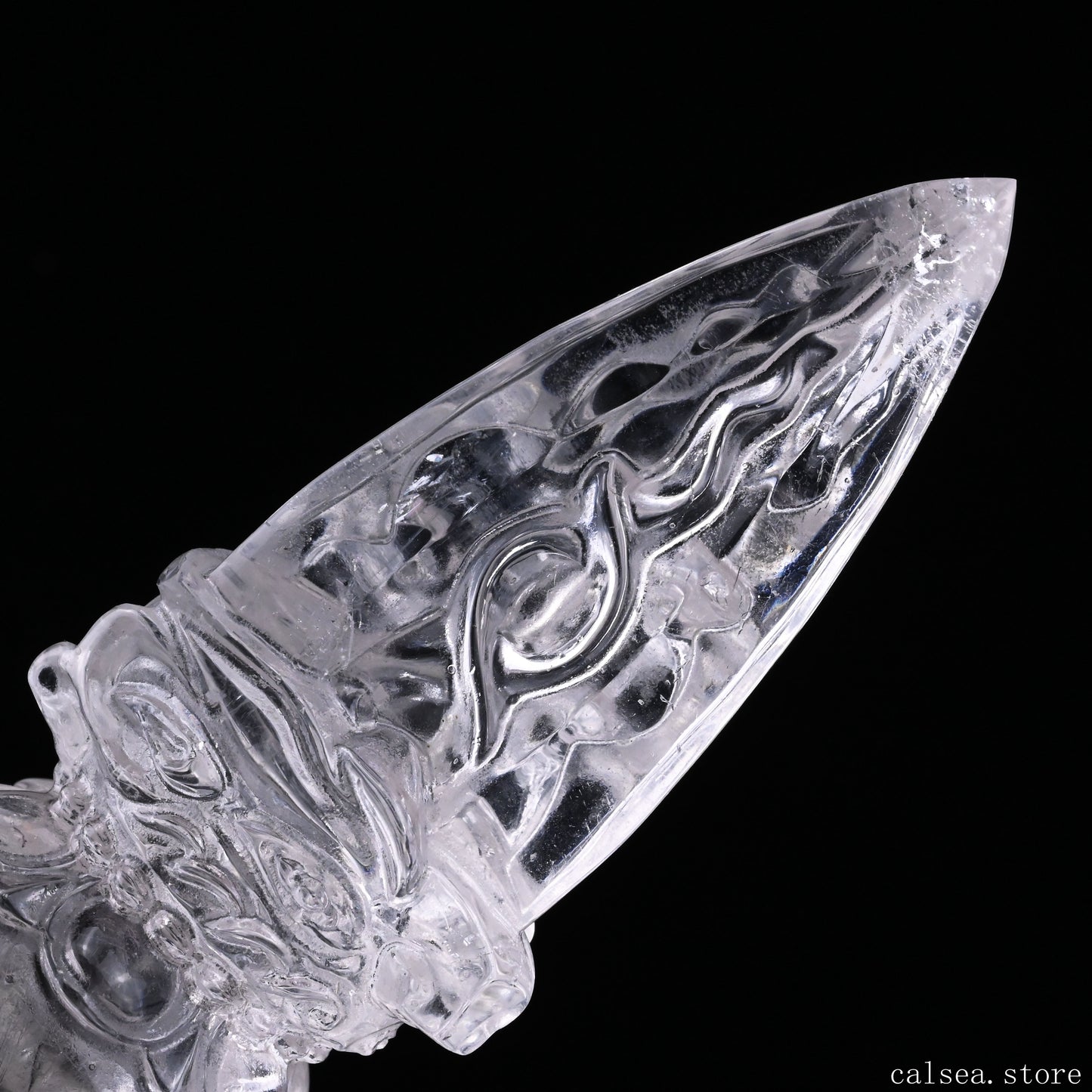 Clearquartz Vajira Sculpture Artifact Crystal Healing Hand Carved