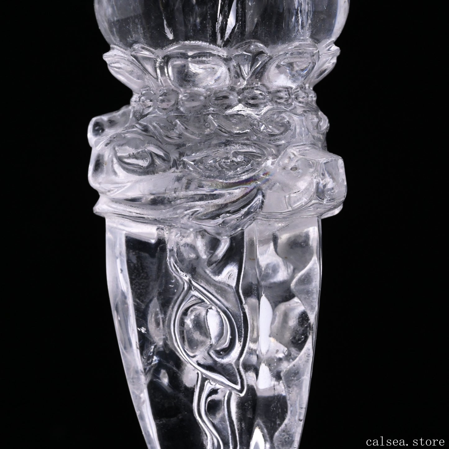 Clearquartz Vajira Sculpture Artifact Crystal Healing Hand Carved