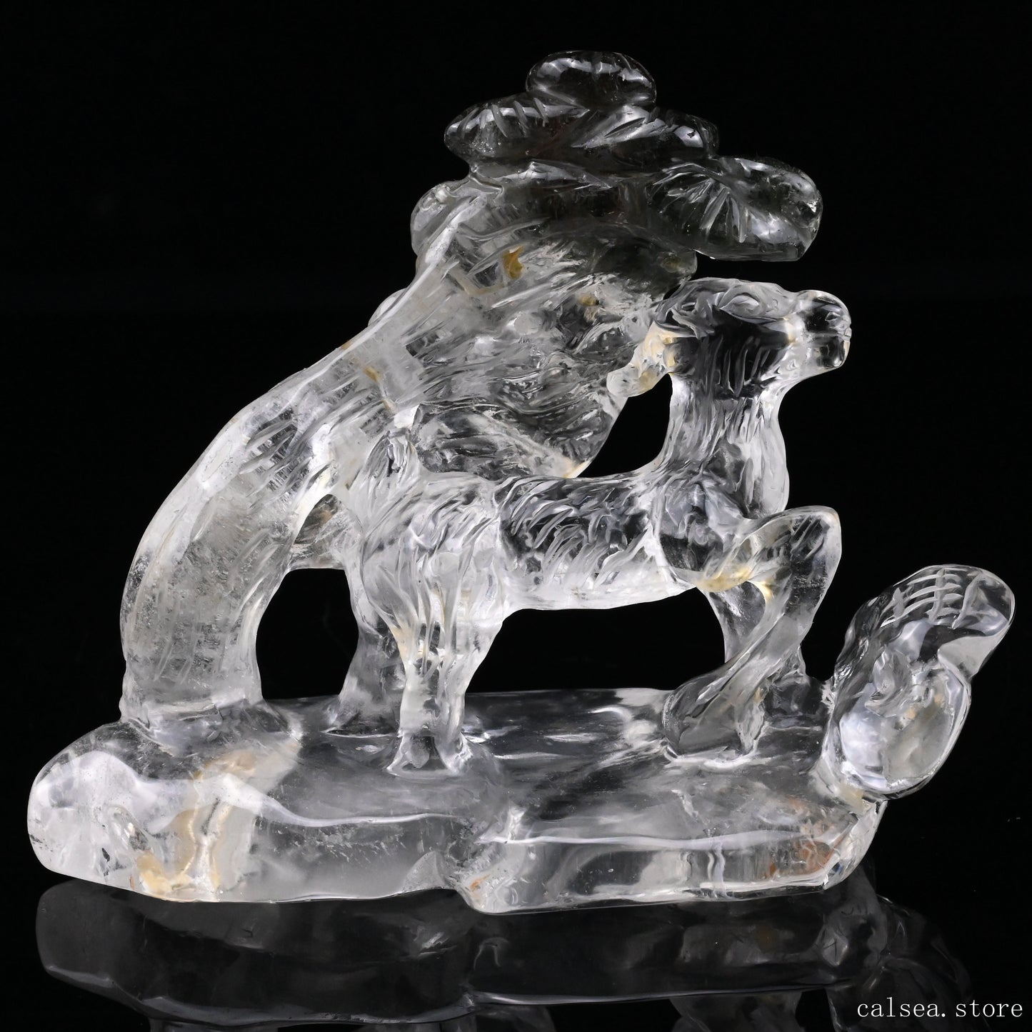 Gardenquartz Goat Sculpture Crystal Healing Hand Carved Crystal Super Realistic