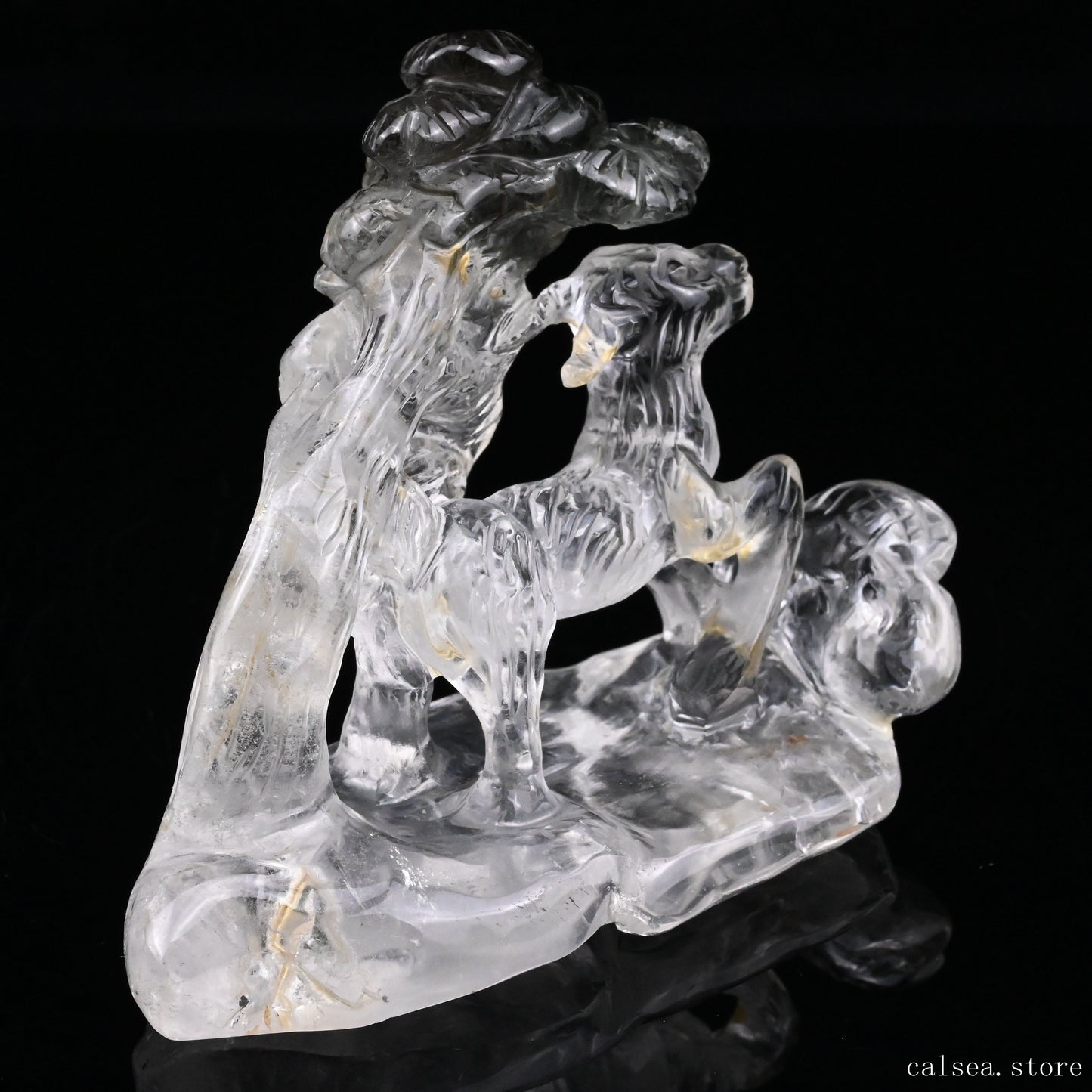 Gardenquartz Goat Sculpture Crystal Healing Hand Carved Crystal Super Realistic