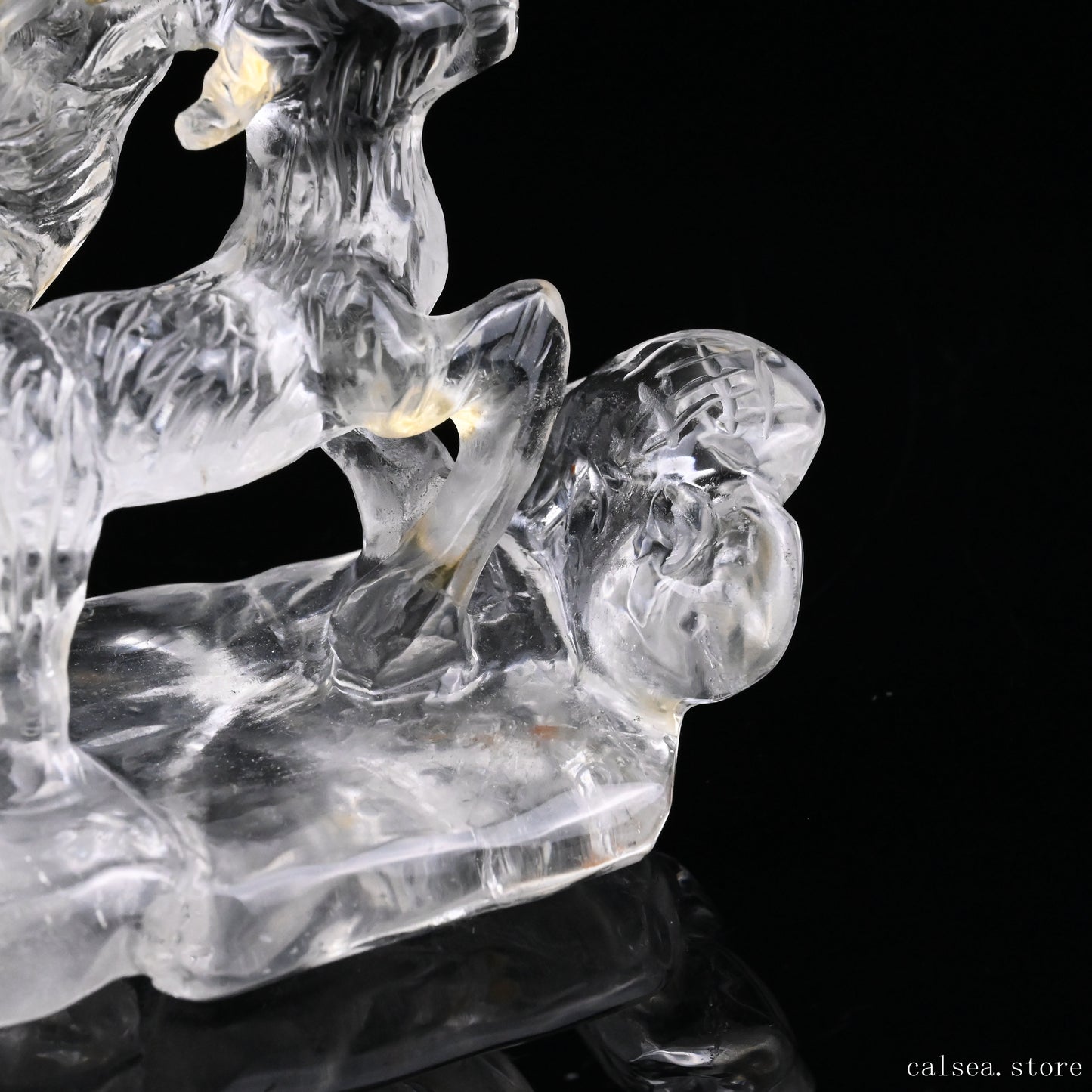 Gardenquartz Goat Sculpture Crystal Healing Hand Carved Crystal Super Realistic