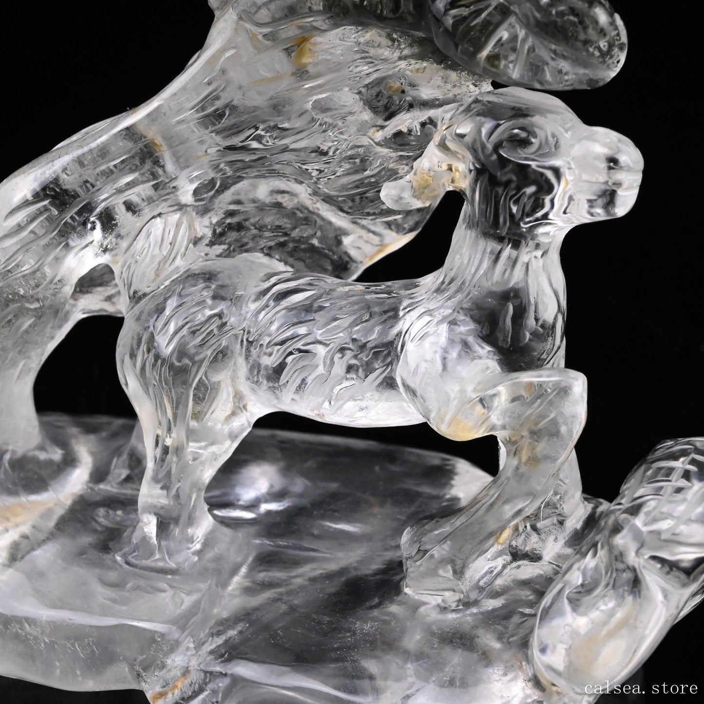 Gardenquartz Goat Sculpture Crystal Healing Hand Carved Crystal Super Realistic