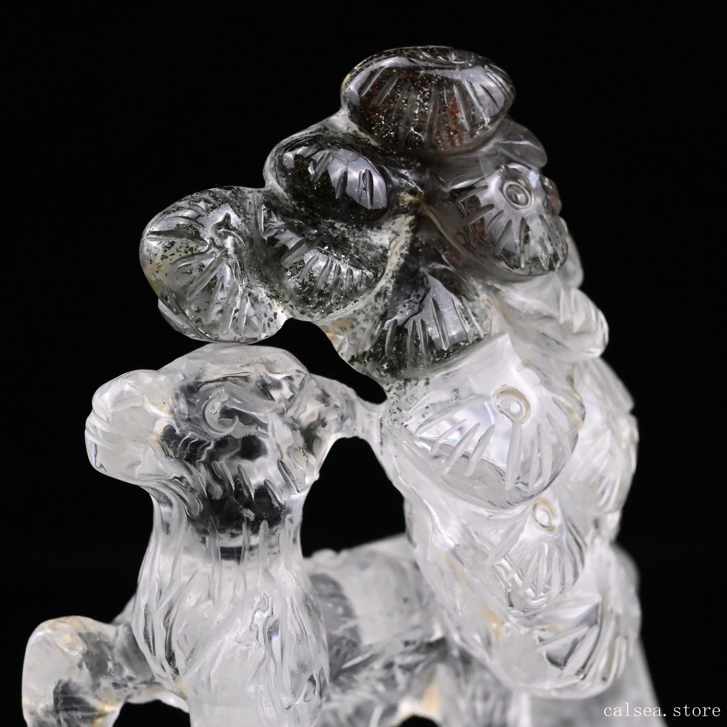 Gardenquartz Goat Sculpture Crystal Healing Hand Carved Crystal Super Realistic