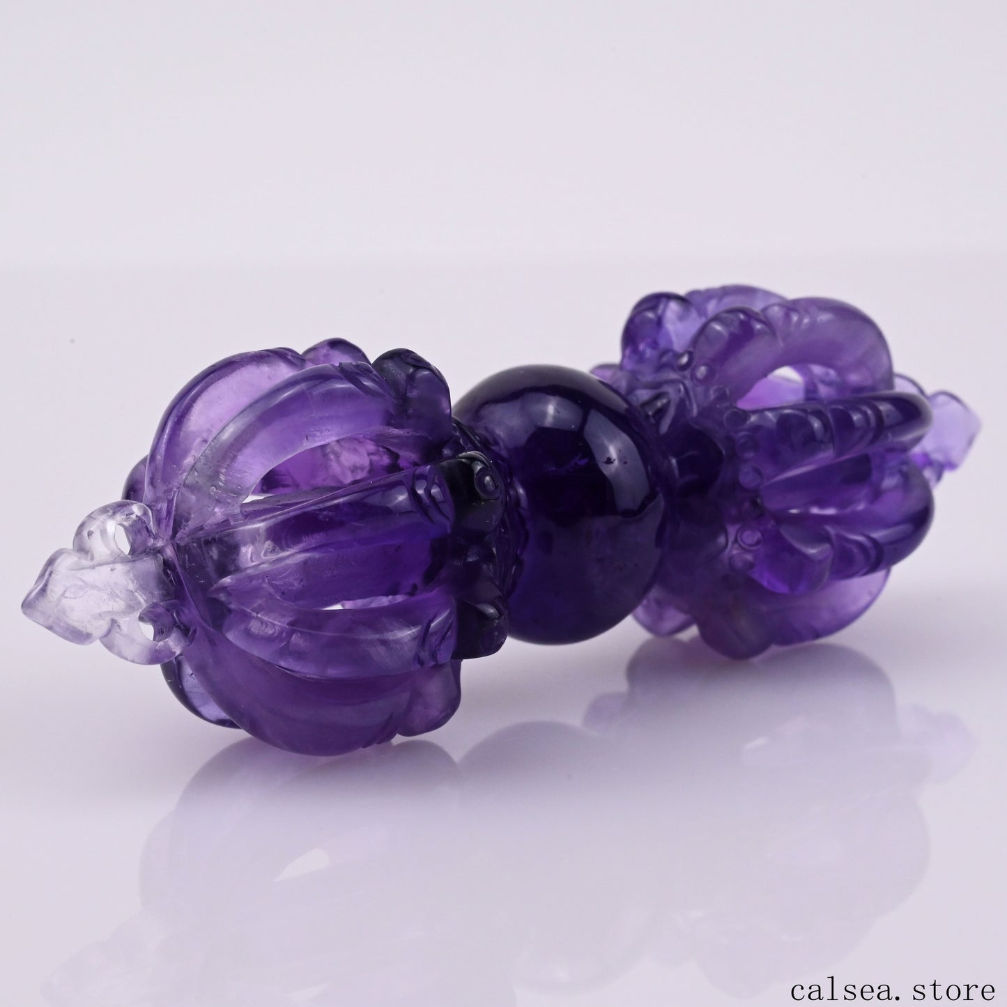 Awesome Amethyst Vajira Sculpture Artifact Crystal Healing Hand Carved