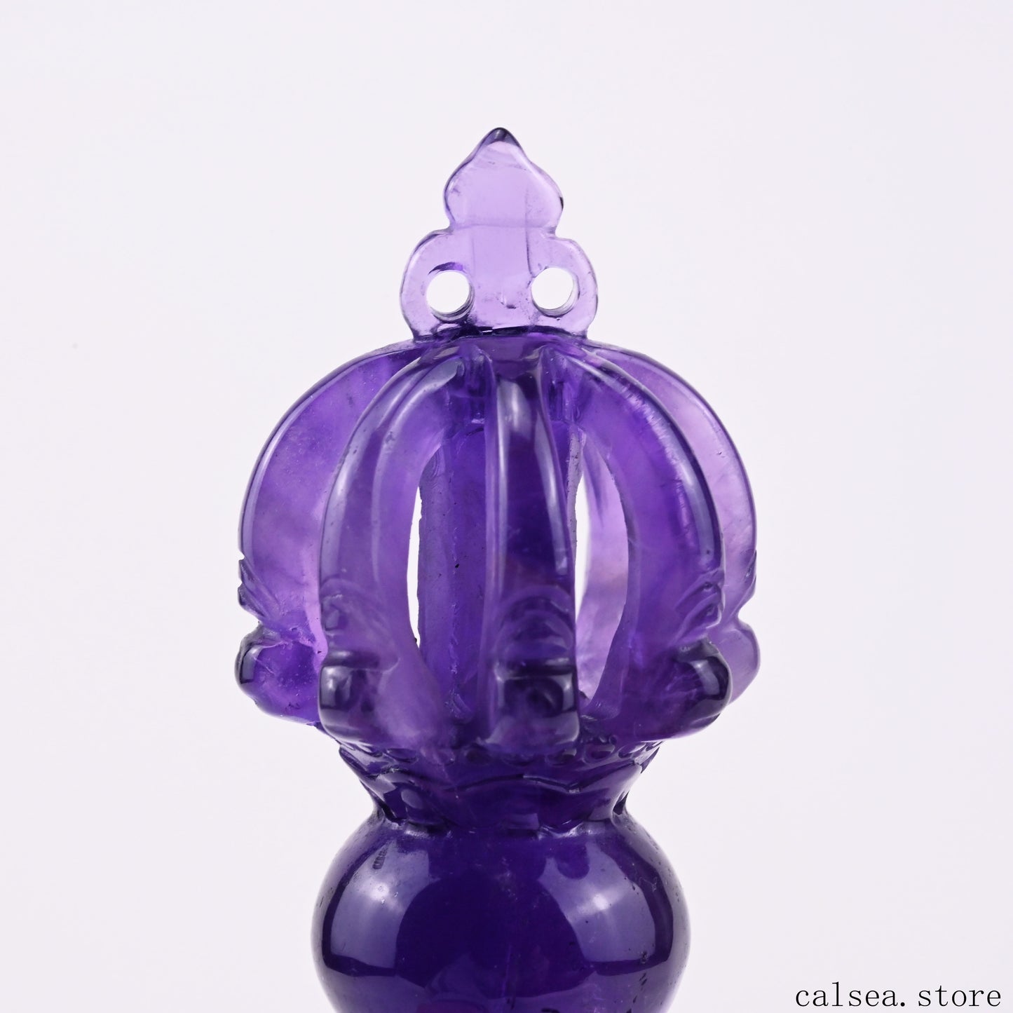 Awesome Amethyst Vajira Sculpture Artifact Crystal Healing Hand Carved