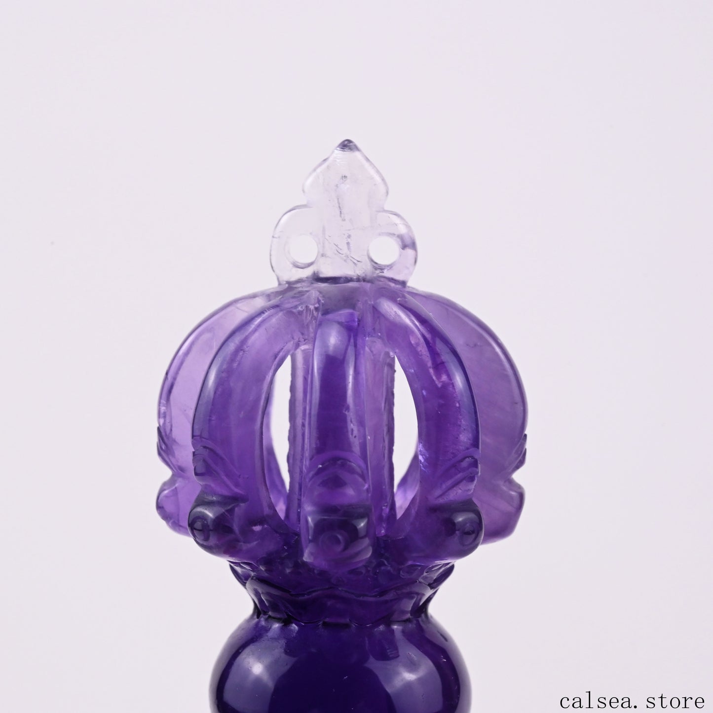 Awesome Amethyst Vajira Sculpture Artifact Crystal Healing Hand Carved