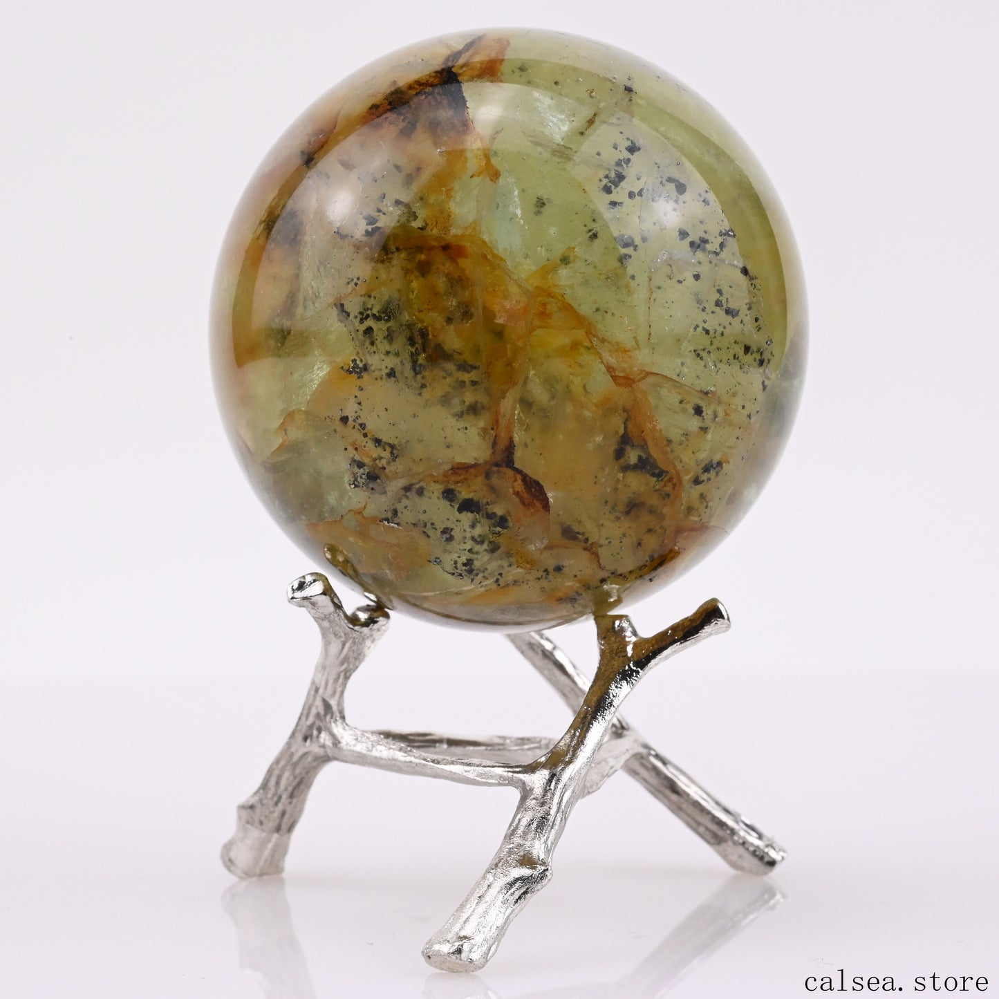 2.34'' Goldenhealer Fluorite Pyrite Sphere Crystal Healing Hand Carved Sphere/Ball