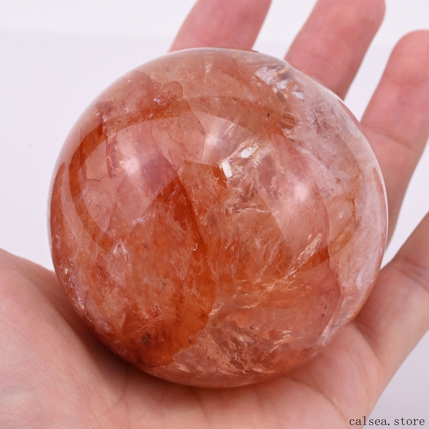2.65'' Firequartz Sphere Crystal Healing Hand Carved Sphere/Ball