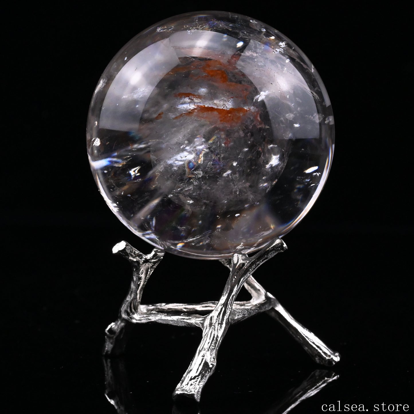 2.33'' Rainbow Clearquartz Sphere Crystal Healing Hand Carved Sphere/Ball