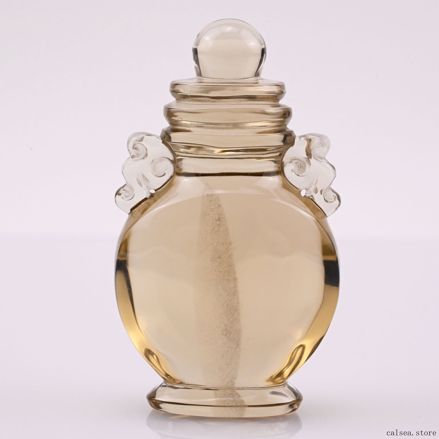 Citrine Quartz Vase Sculpture Crystal Healing Hand Carved