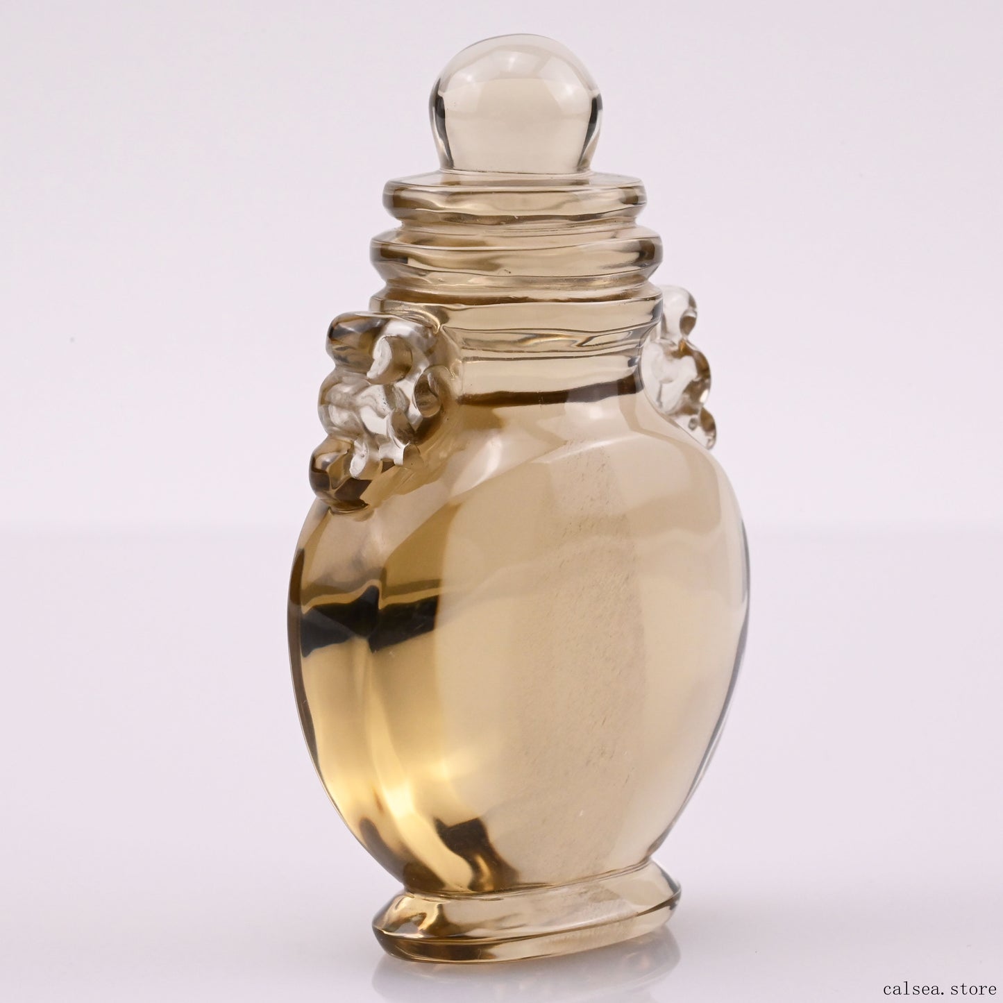 Citrine Quartz Vase Sculpture Crystal Healing Hand Carved