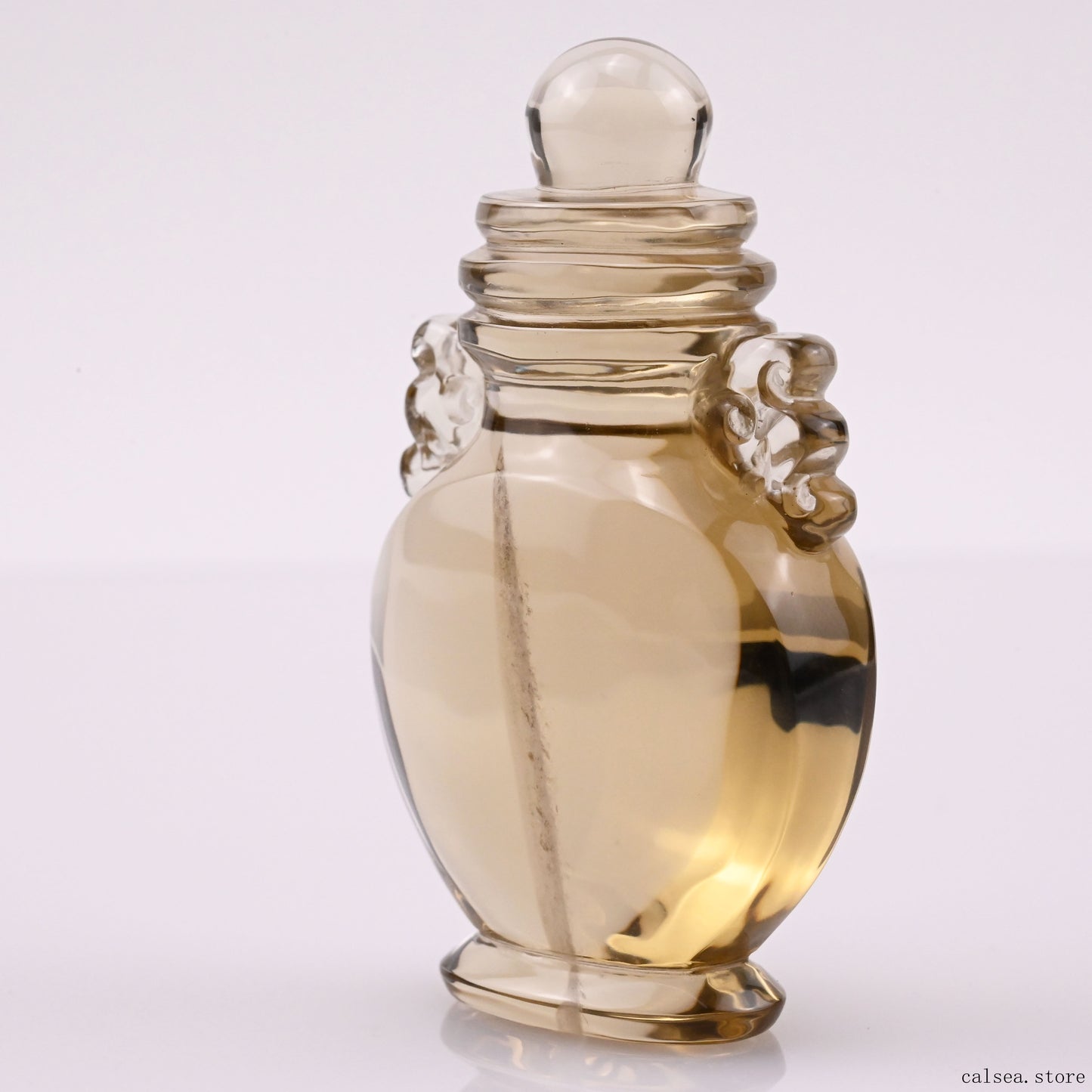 Citrine Quartz Vase Sculpture Crystal Healing Hand Carved