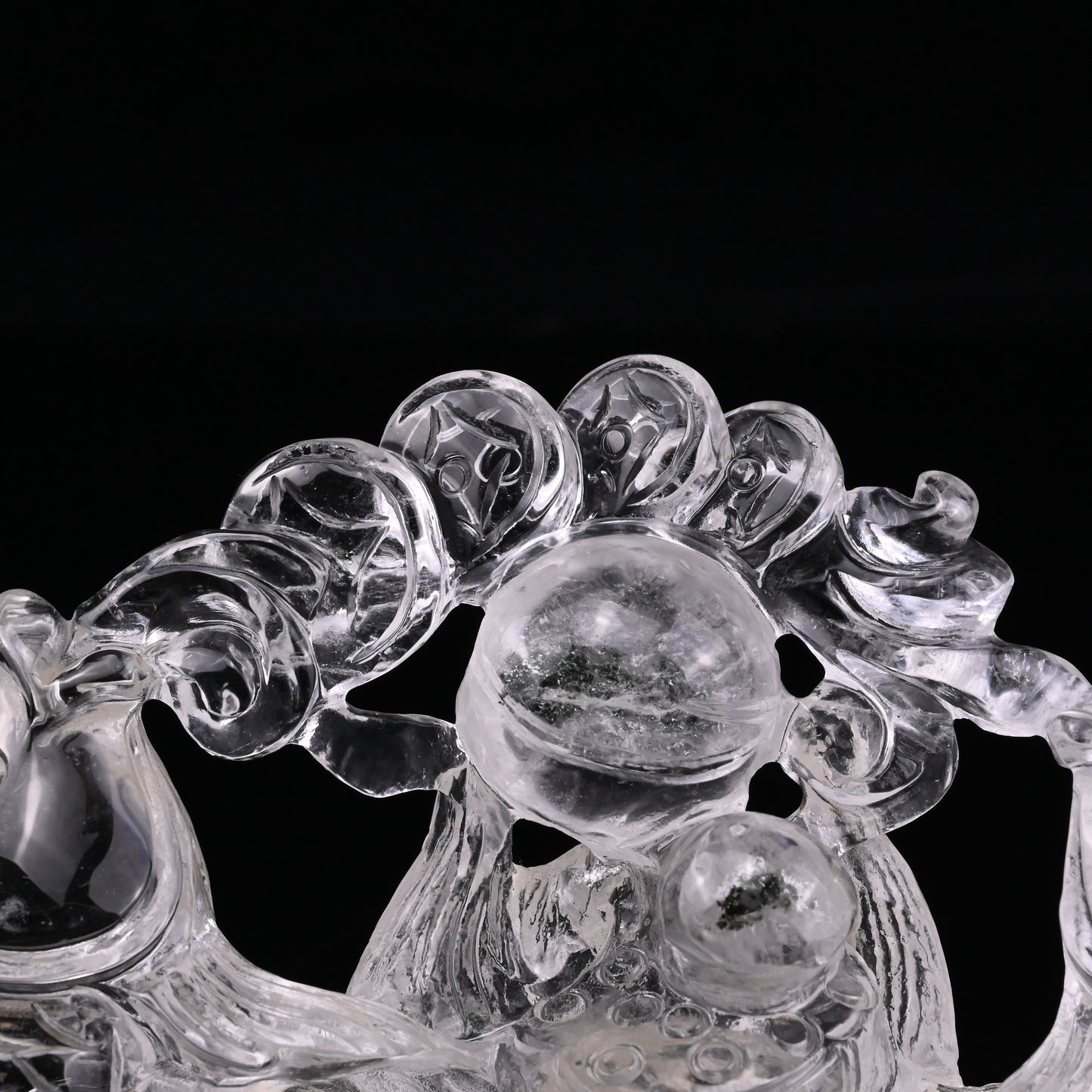 5.25" GoldenHealer Double Fish Sculpture Crystal Healing Hand Carved