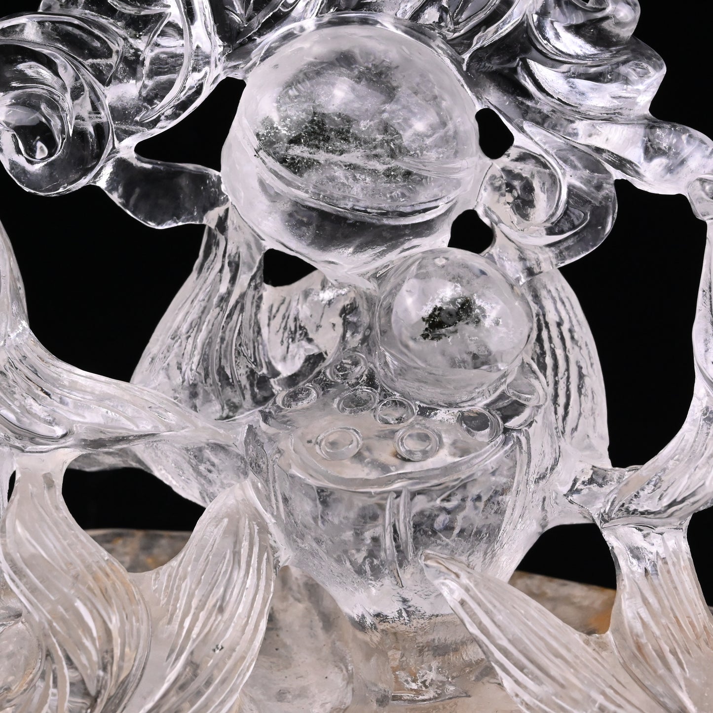 5.25" GoldenHealer Double Fish Sculpture Crystal Healing Hand Carved