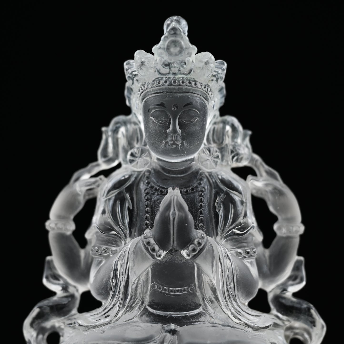 4.26" Awesome Clearquartz Brahman Sculpture Artifact Crystal Healing Hand Carved