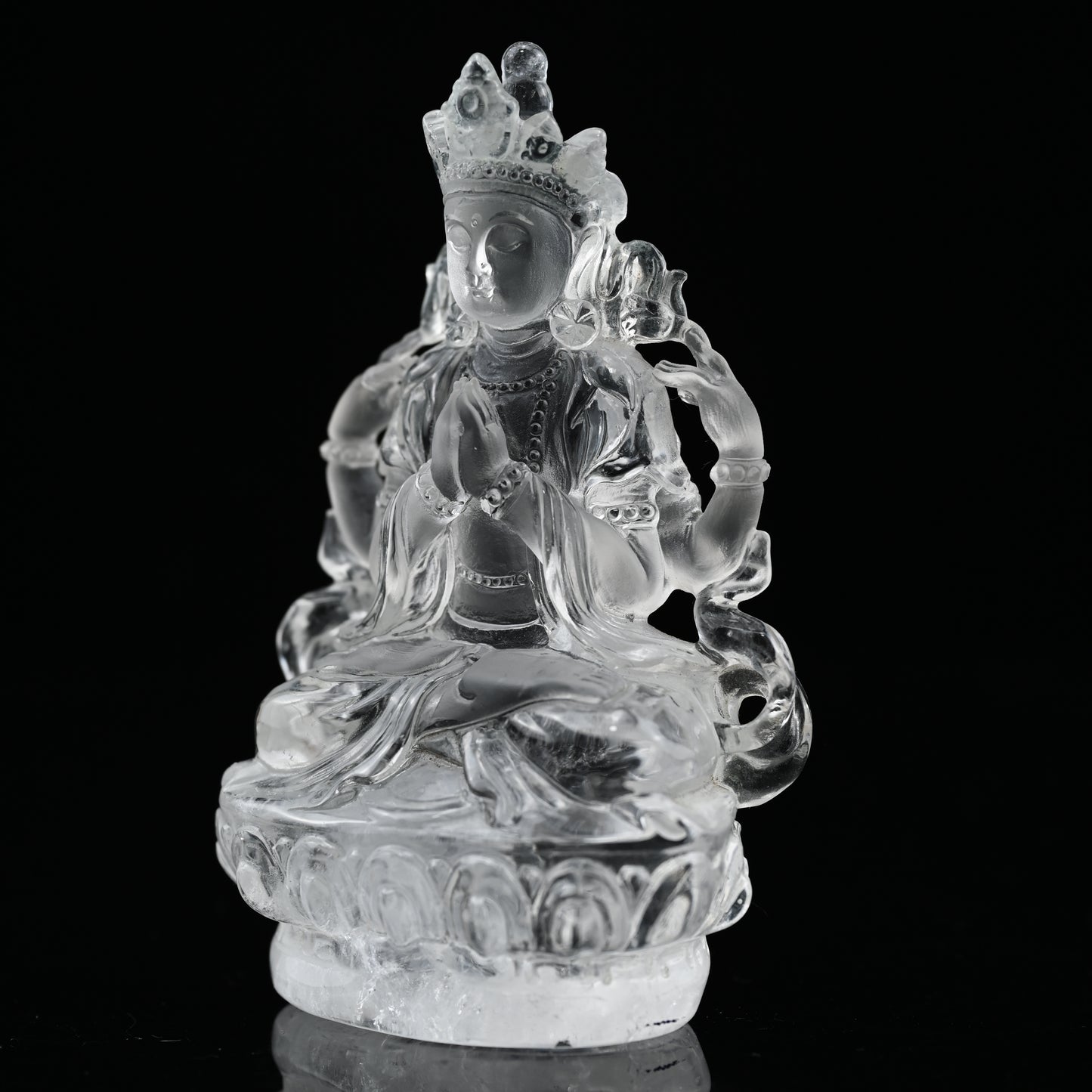 4.26" Awesome Clearquartz Brahman Sculpture Artifact Crystal Healing Hand Carved