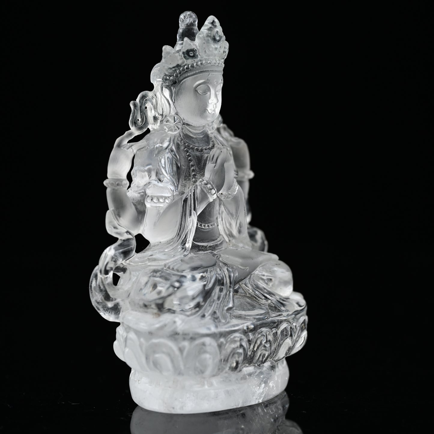4.26" Awesome Clearquartz Brahman Sculpture Artifact Crystal Healing Hand Carved