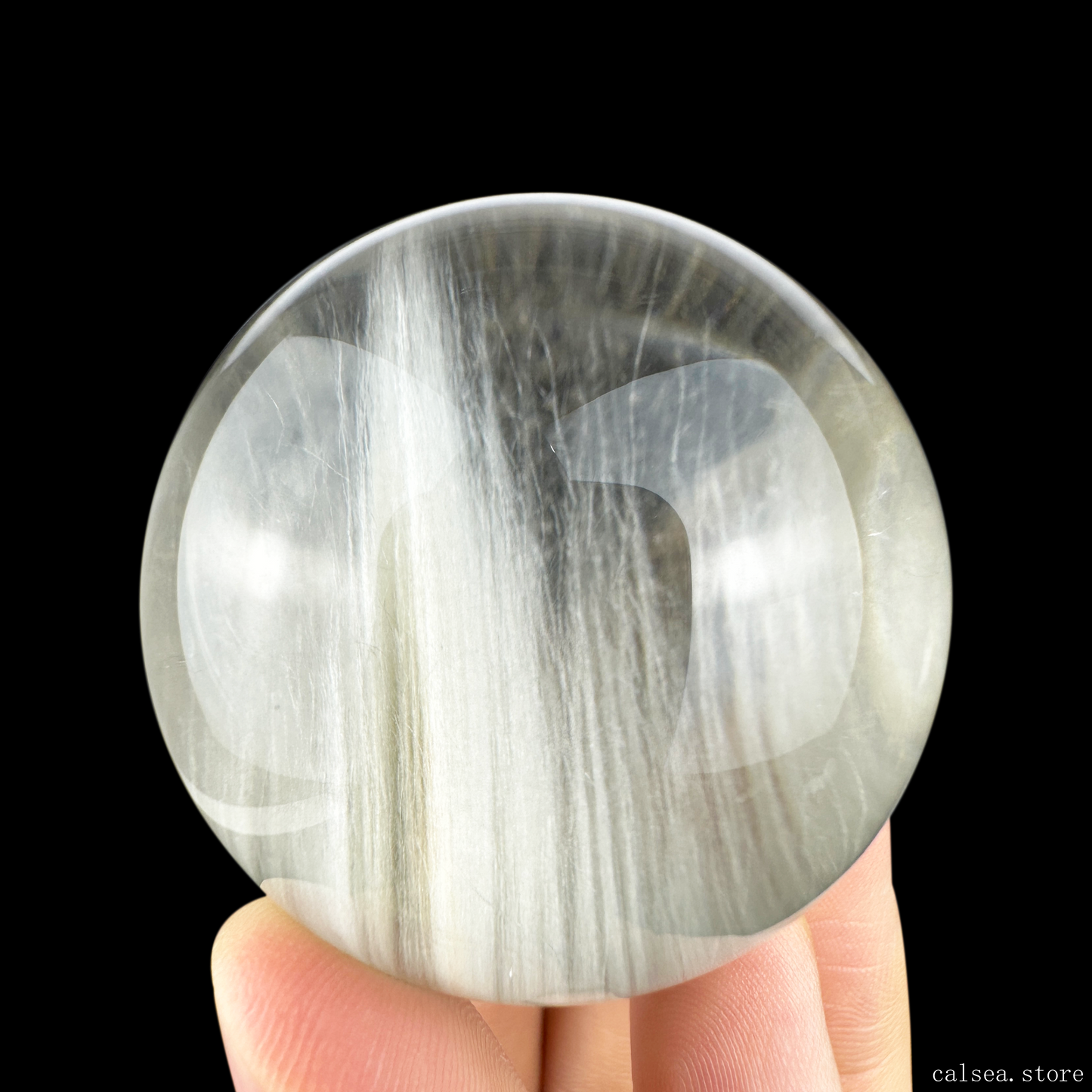 Sliver Rabbit Fur Rutile Sphere Rutilated Quartz Crystal Healing Hand Carved Sphere/Ball