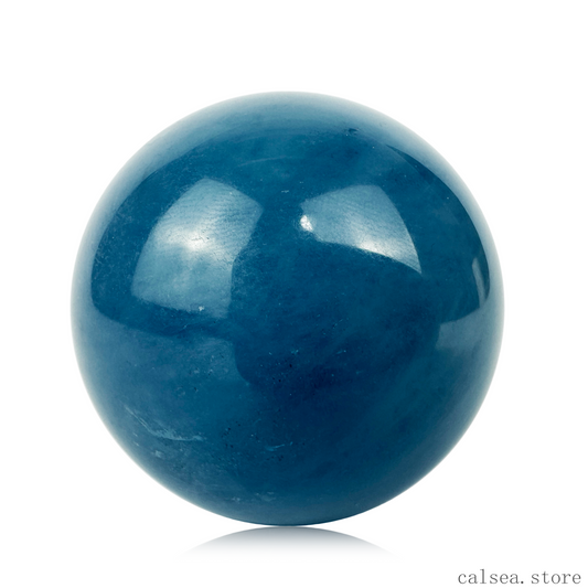 Ocean Blue Aquamarine Gem Sphere Crystal Healing Hand Carved Sphere/Ball