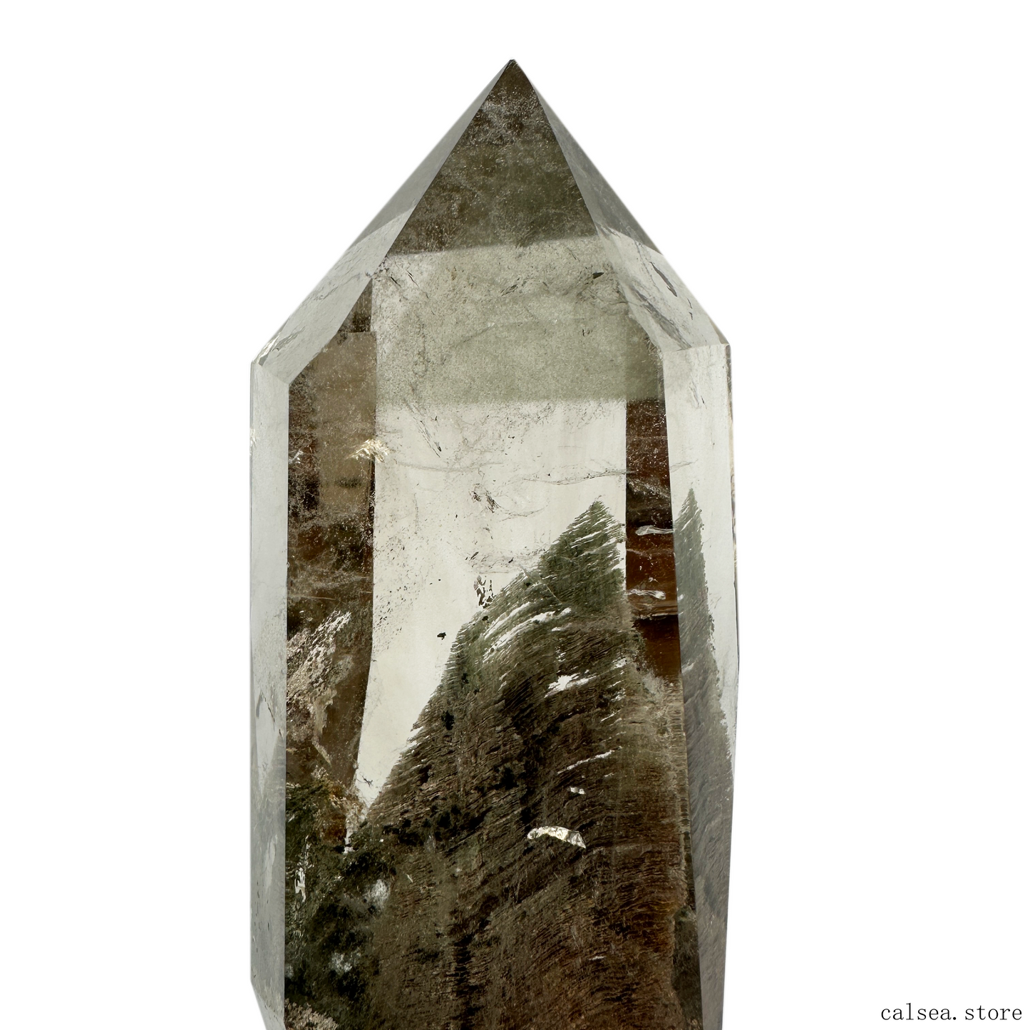 Thousand Layers Mountain Gardenqaurtz Tower Crystal Phantom/Lodalite Quartz Healing Hand Carved Tower/Point