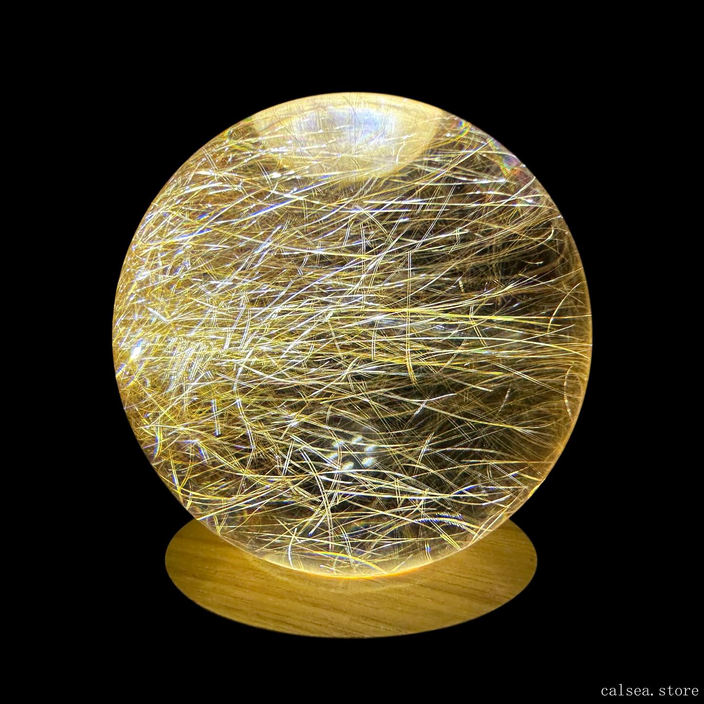 3.6''Awesome Golden Rutilated Sphere Crystal Healing Hand Carved Blonde Crystal Sphere/Ball AAA Level Crystal