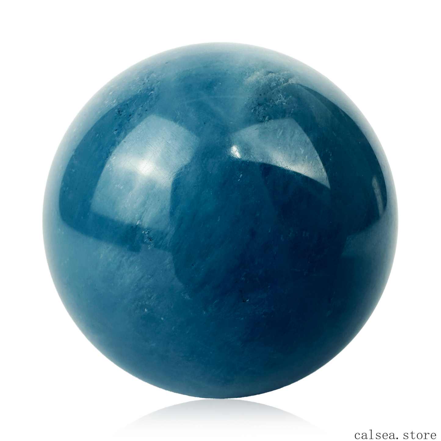 Ocean Blue Aquamarine Gem Sphere Crystal Healing Hand Carved Sphere/Ball