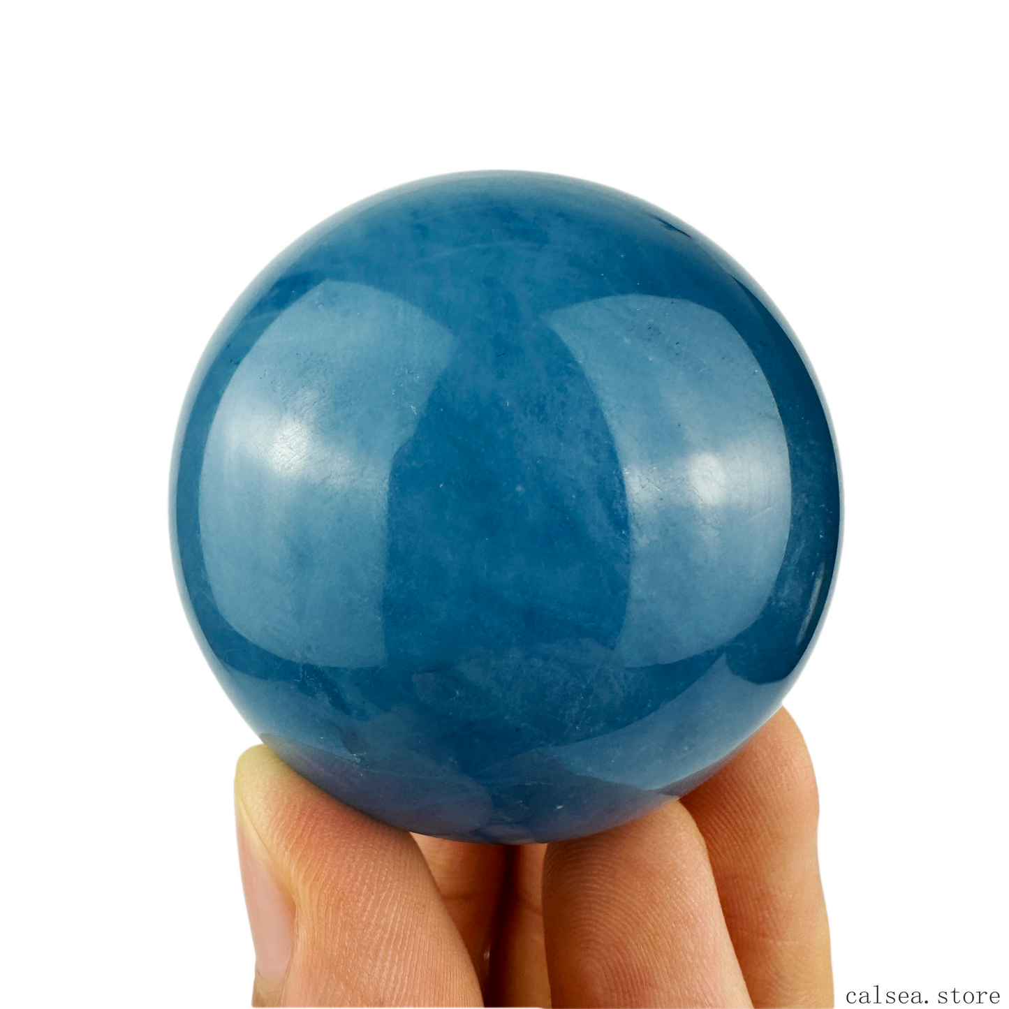 Ocean Blue Aquamarine Gem Sphere Crystal Healing Hand Carved Sphere/Ball