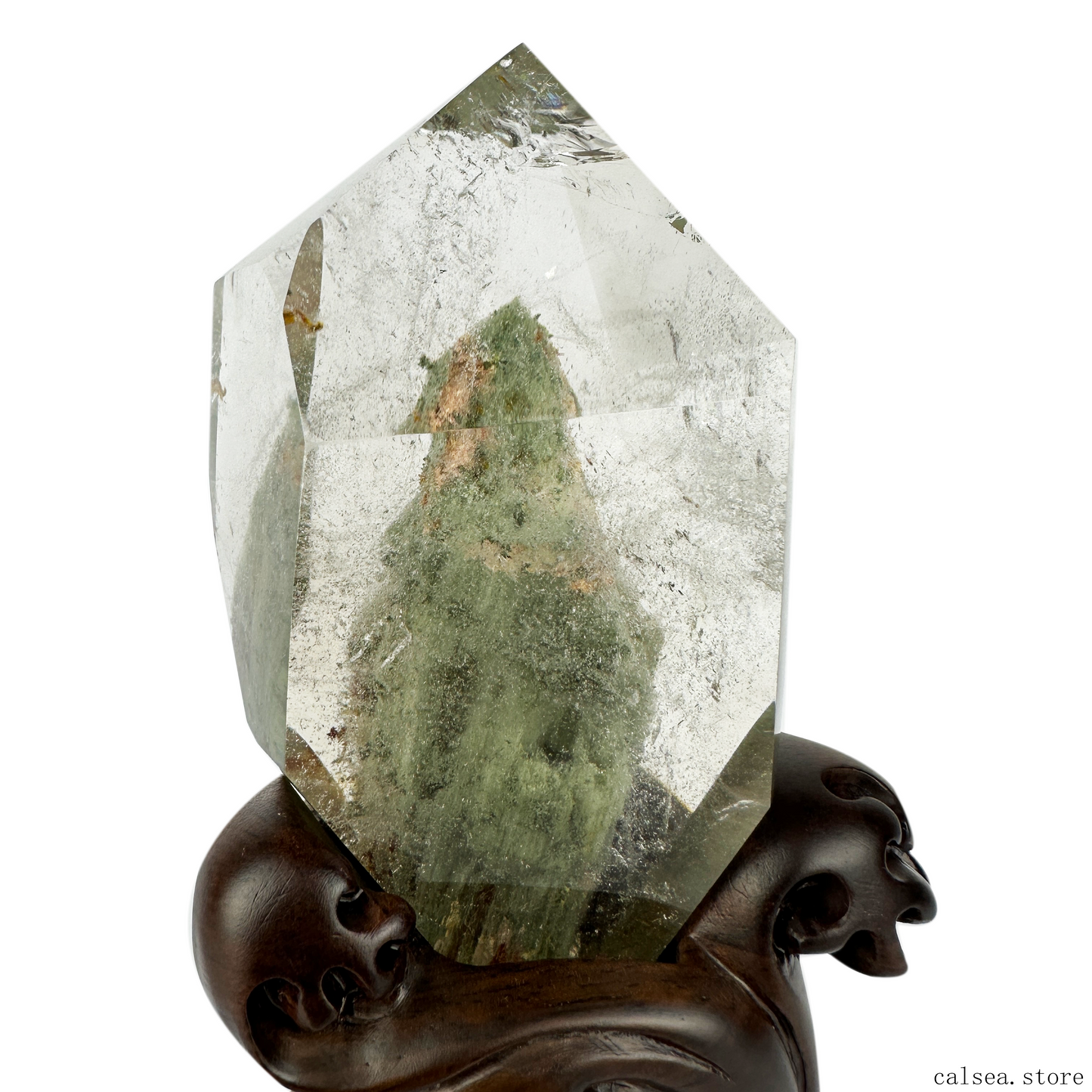 Mountain Gardenqaurtz Tower Crystal Phantom/Lodalite Quartz Healing Hand Carved Tower/Point