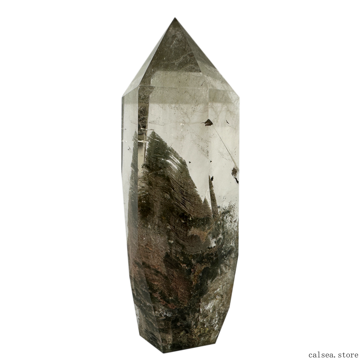 Thousand Layers Mountain Gardenqaurtz Tower Crystal Phantom/Lodalite Quartz Healing Hand Carved Tower/Point