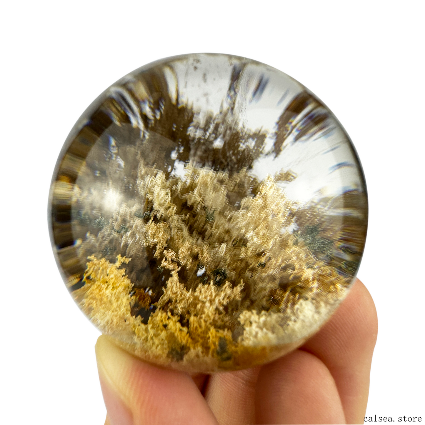 Colourful Gardenquartz Sphere Lodalite Quartz Crystal Healing Hand Carved Sphere/Ball