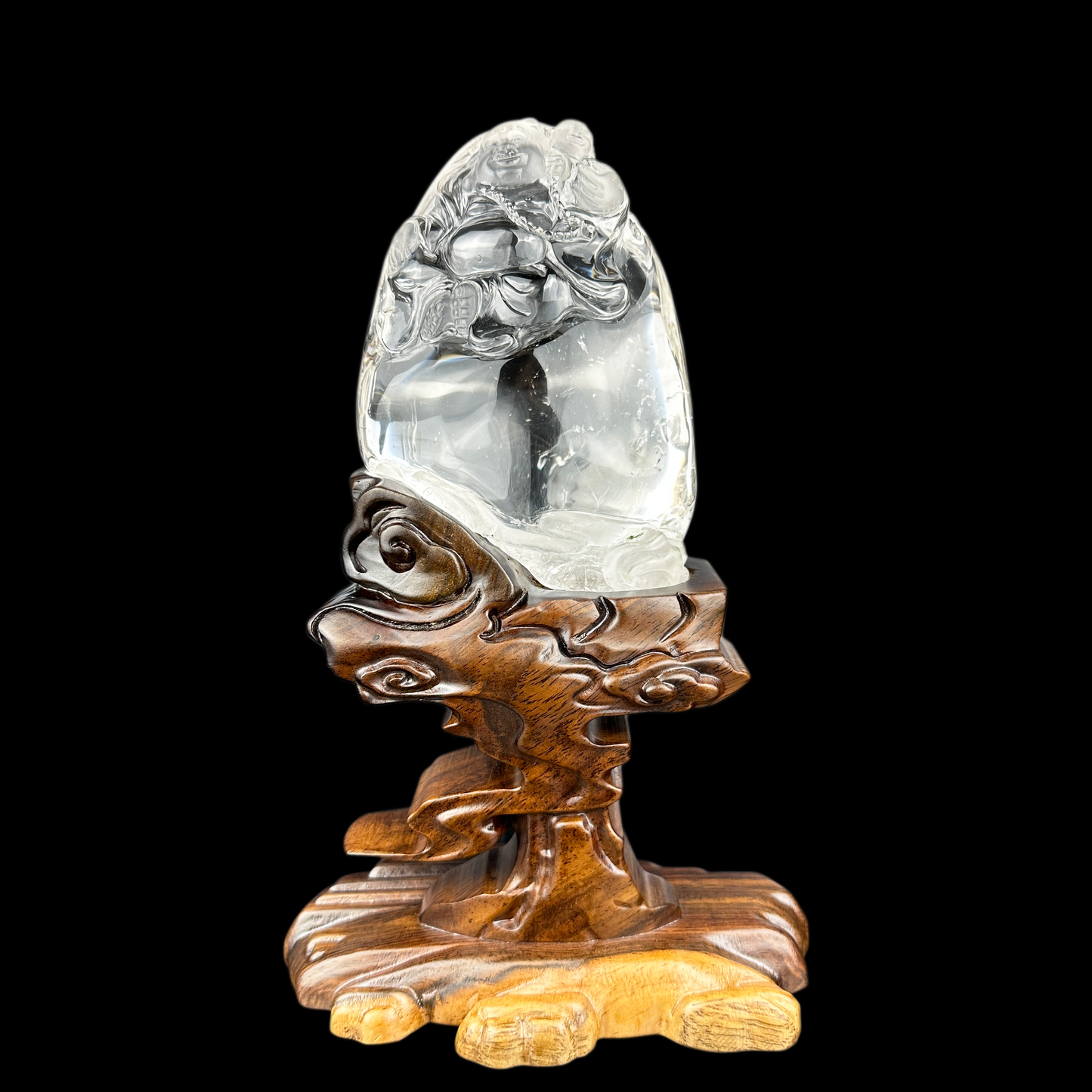 Clearquartz Buddha Sculpture Crystal Healing Hand Carved