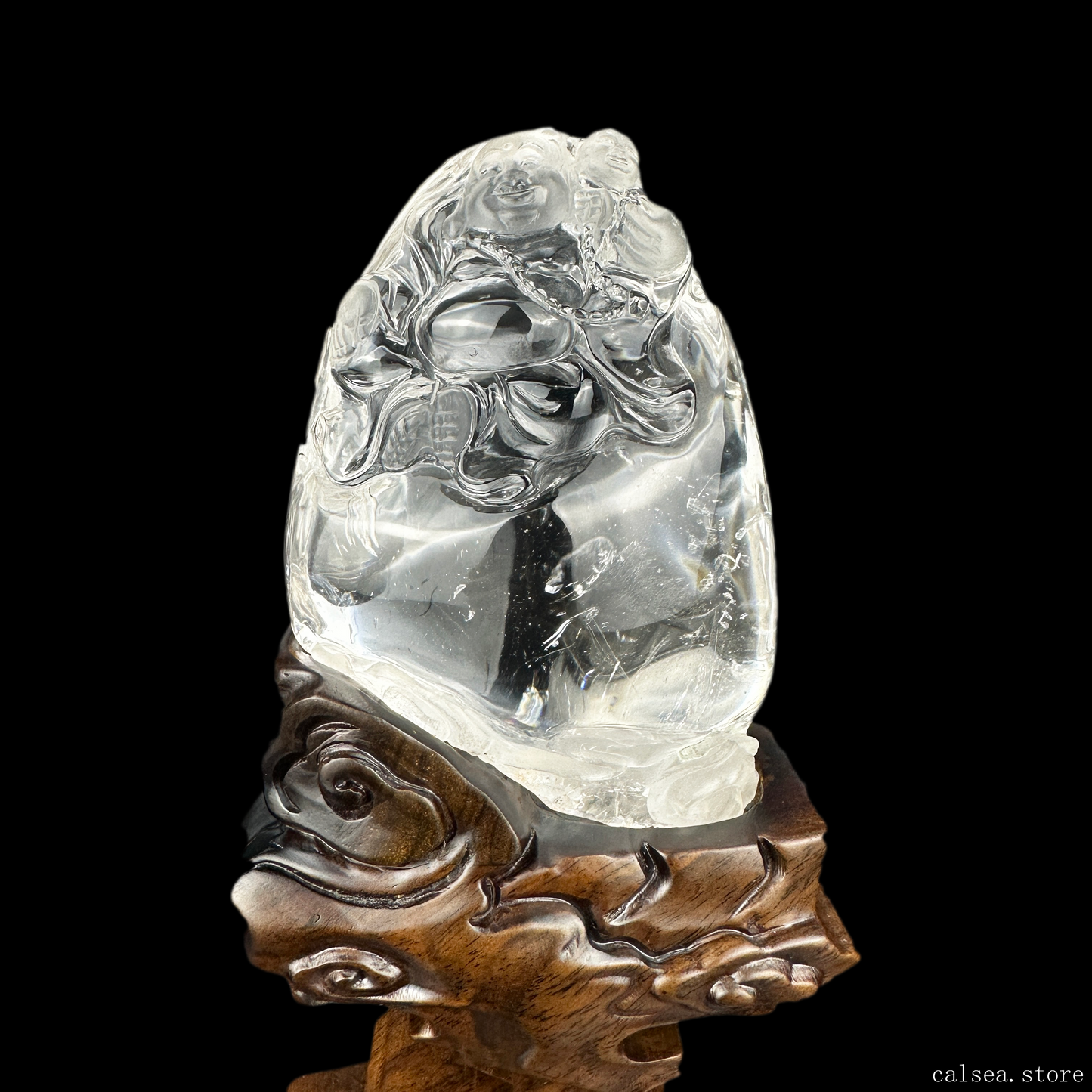 Clearquartz Buddha Sculpture Crystal Healing Hand Carved