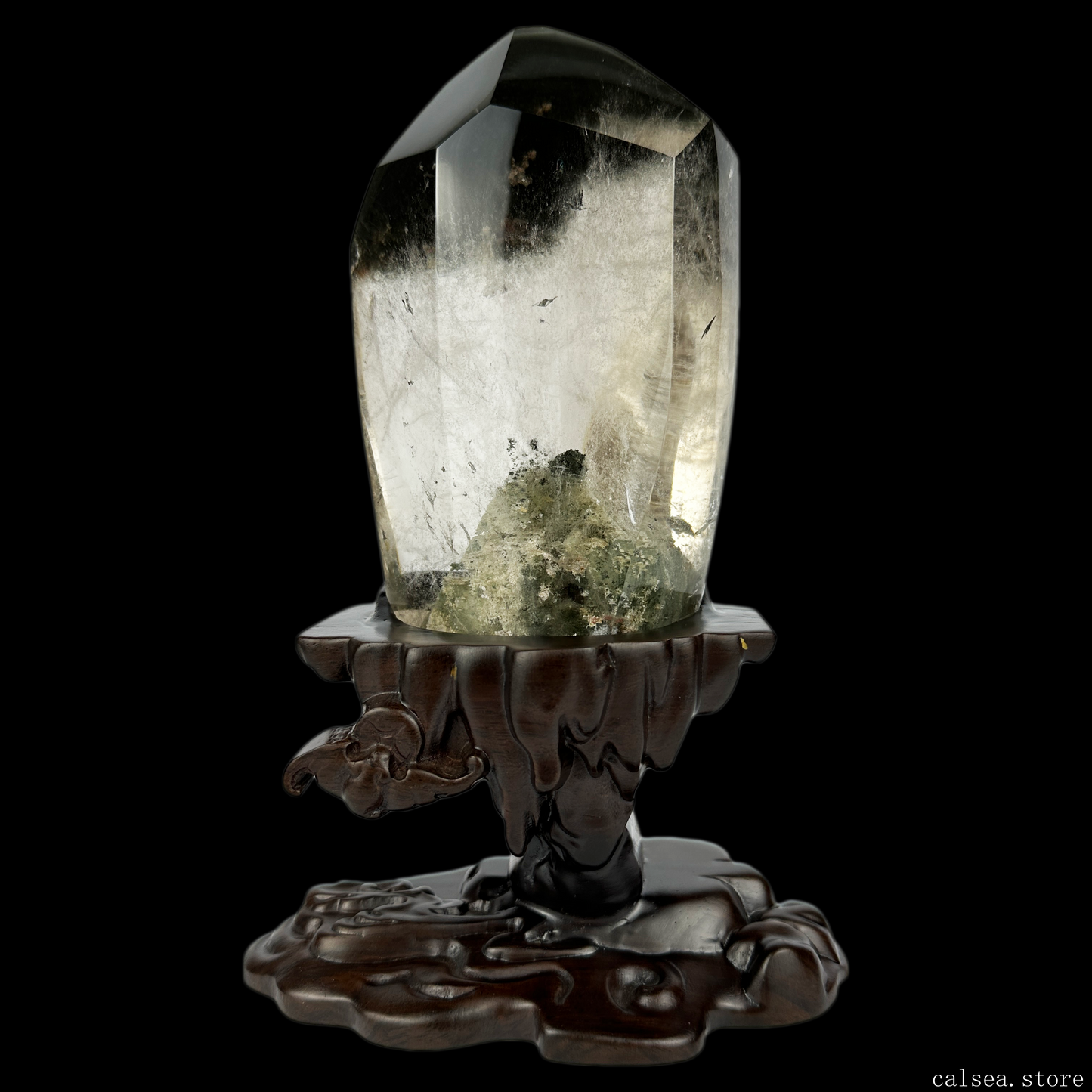 Mountain Gardenqaurtz Tower Crystal Phantom/Lodalite Quartz Healing Hand Carved Tower/Point