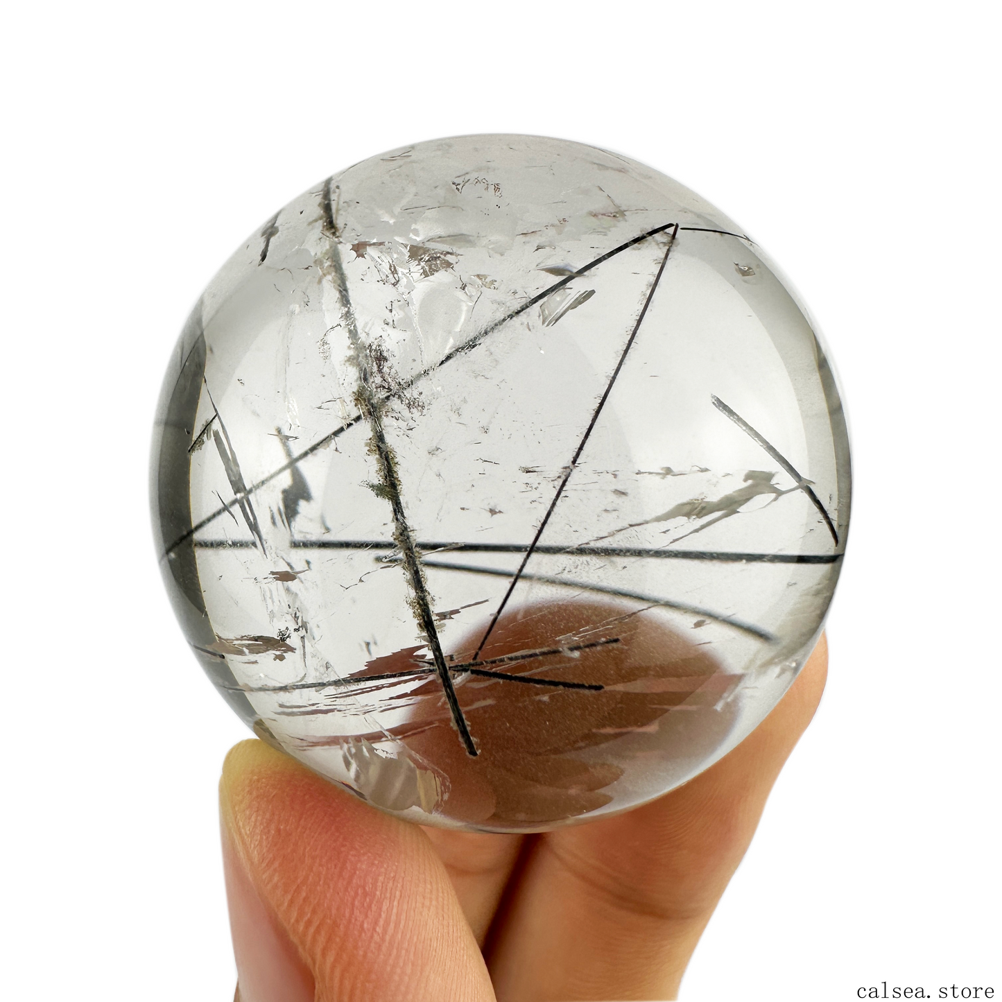 Black Tourmaline Sphere Crystal Healing Hand Carved Sphere/Ball