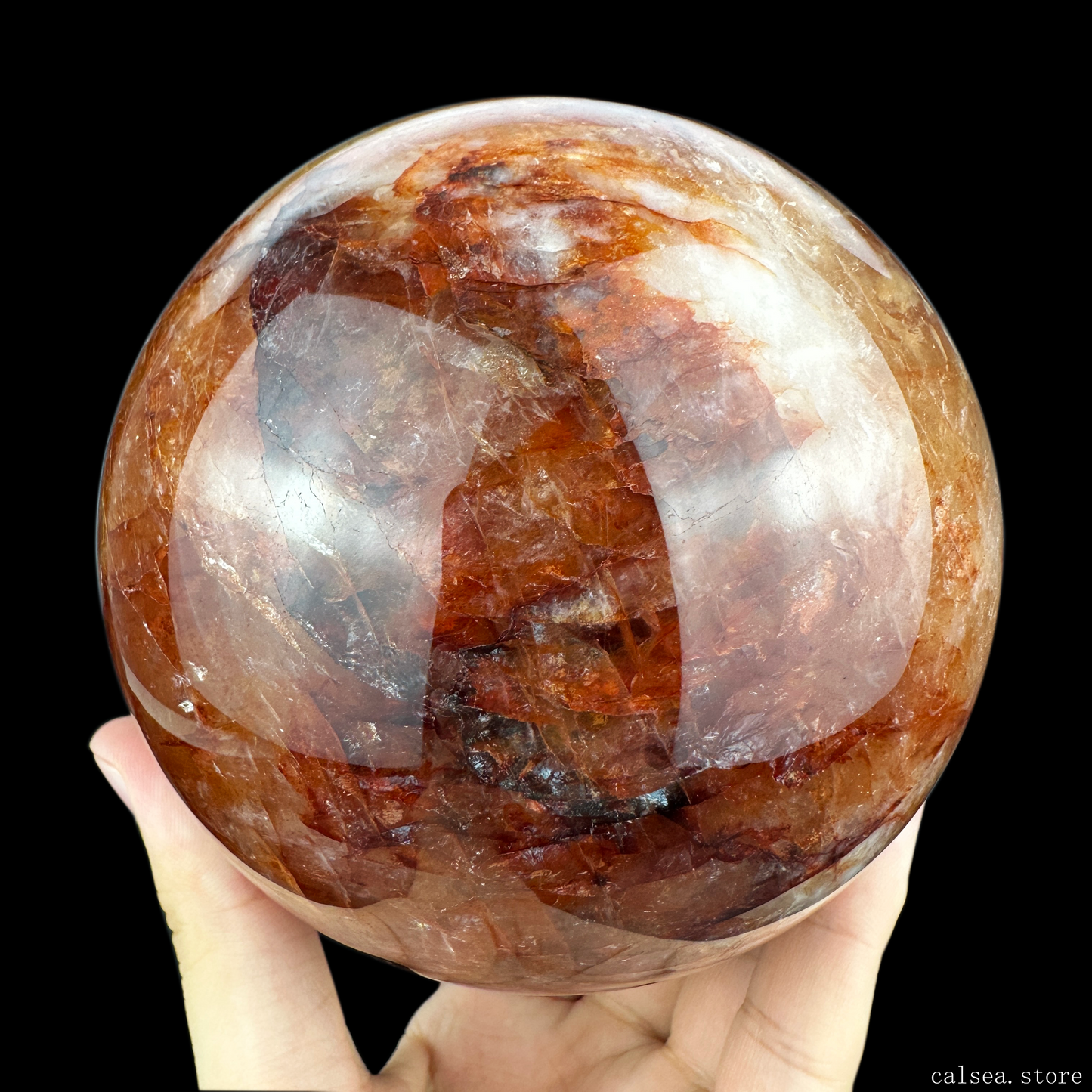 Dark Goldenhealer Sphere Crystal Healing Hand Carved Sphere/Ball