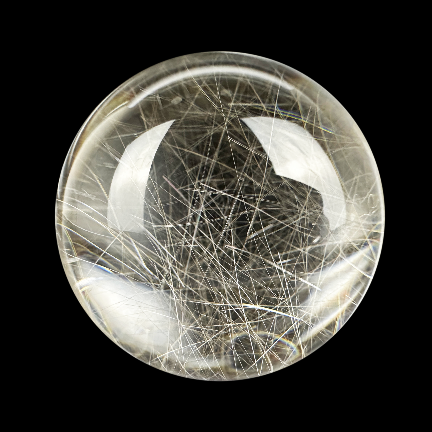 Gorgeous Silver Rutile Sphere Rutilated/Hair Crystal Crystal Healing Hand Carved Sphere/Ball