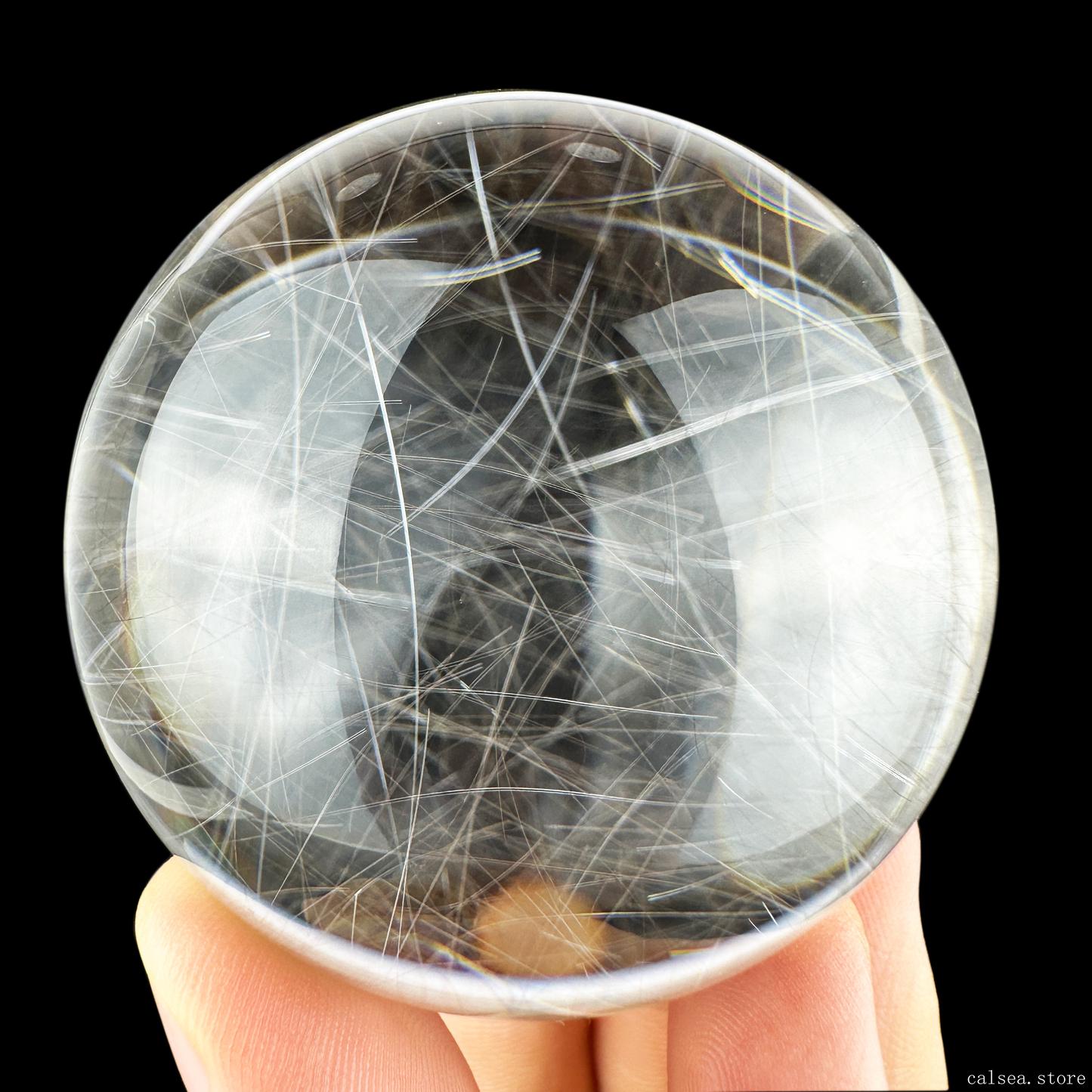 Gorgeous Silver Rutile Sphere Rutilated/Hair Crystal Crystal Healing Hand Carved Sphere/Ball