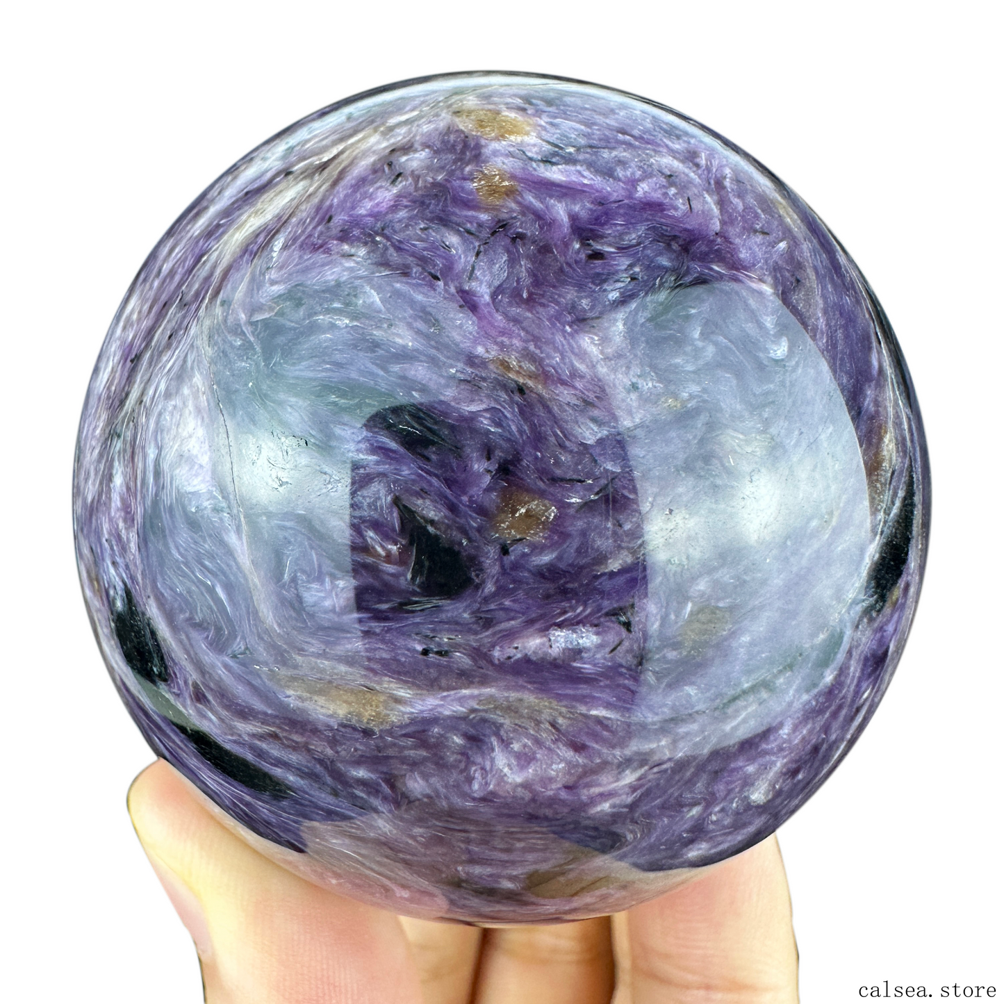 Charoite Sphere Crystal Healing Hand Carved Sphere/Ball