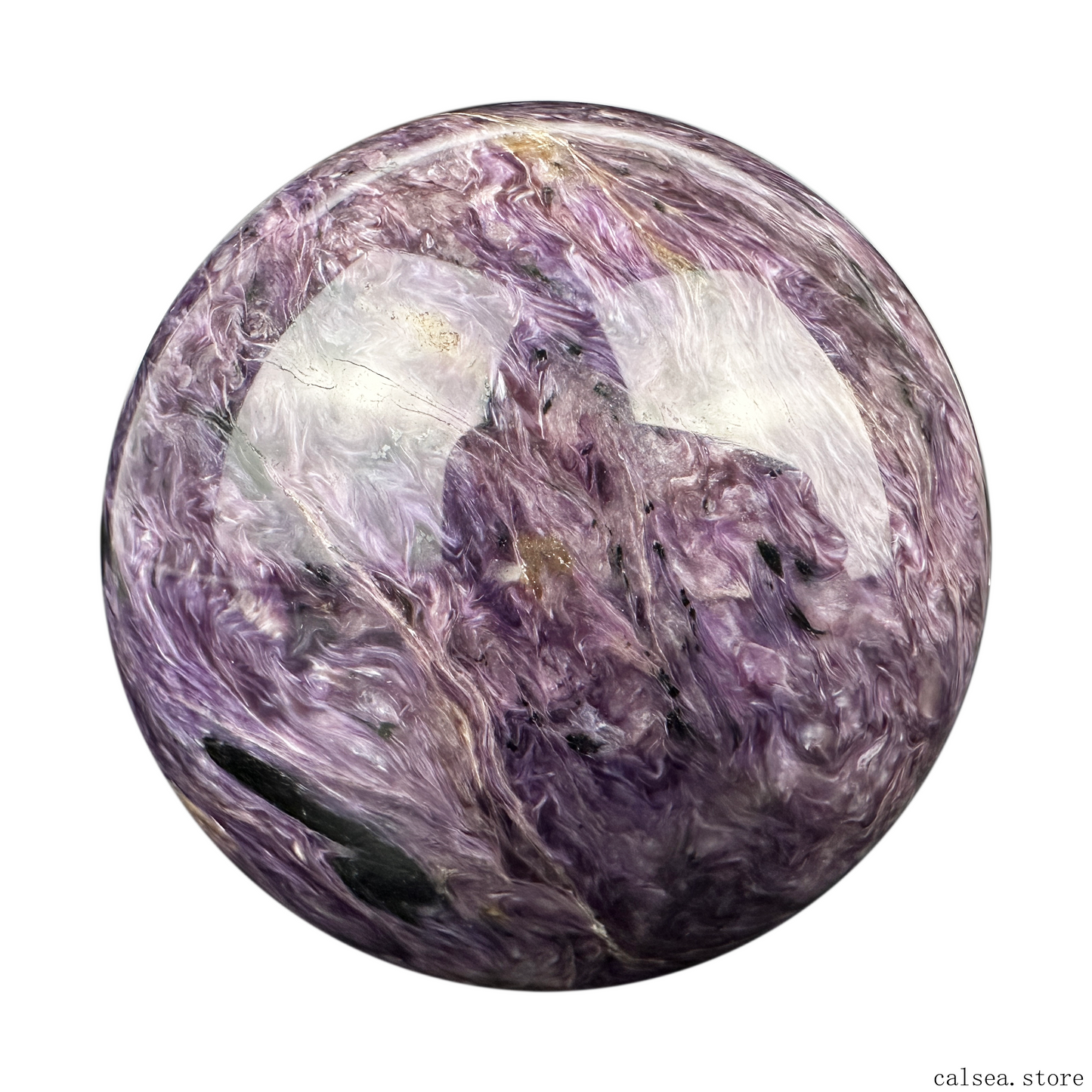 Charoite Sphere Crystal Healing Hand Carved Sphere/Ball