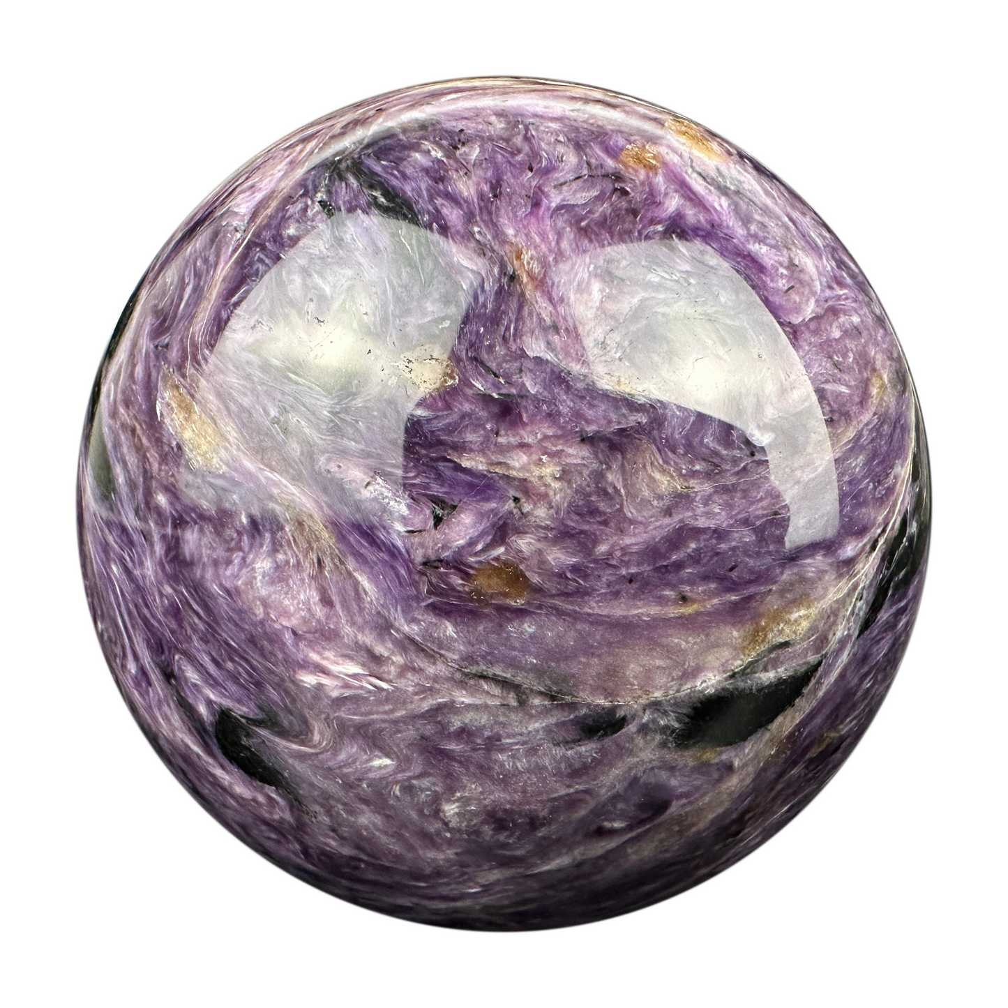 Charoite Sphere Crystal Healing Hand Carved Sphere/Ball