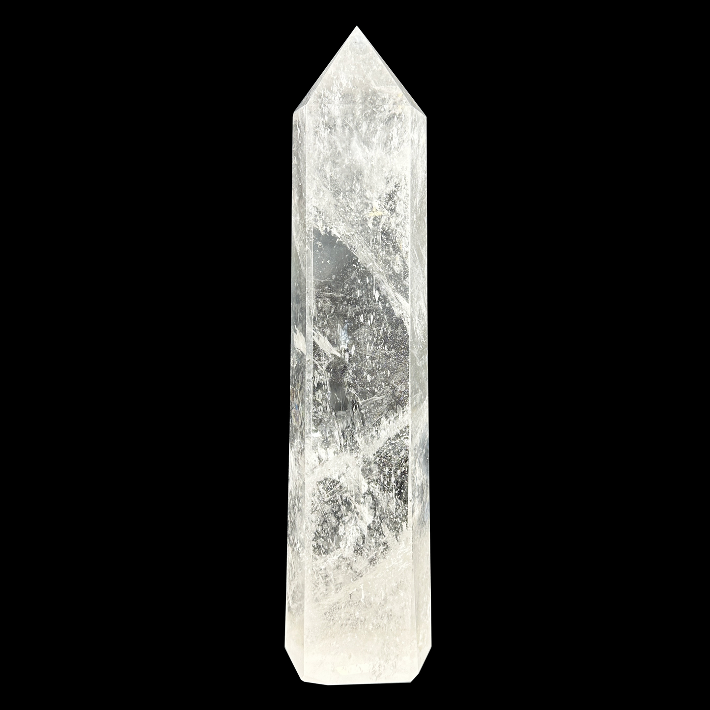 Big Rainbow Clearquartz Tower Crystal Healing Hand Carved