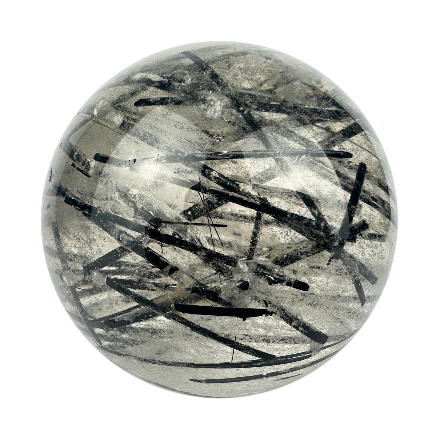 Black Tourmaline Sphere Crystal Healing Hand Carved Sphere/Ball