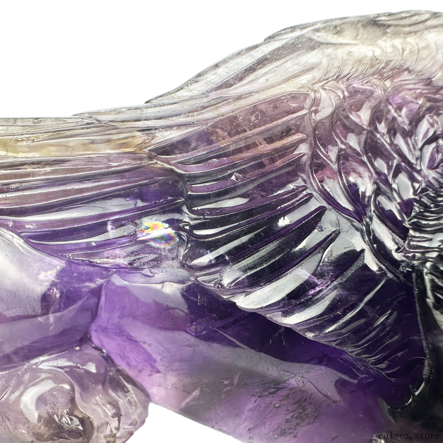 Dark Amethyst PIXIU Sculpture Crystal Healing Hand Carved