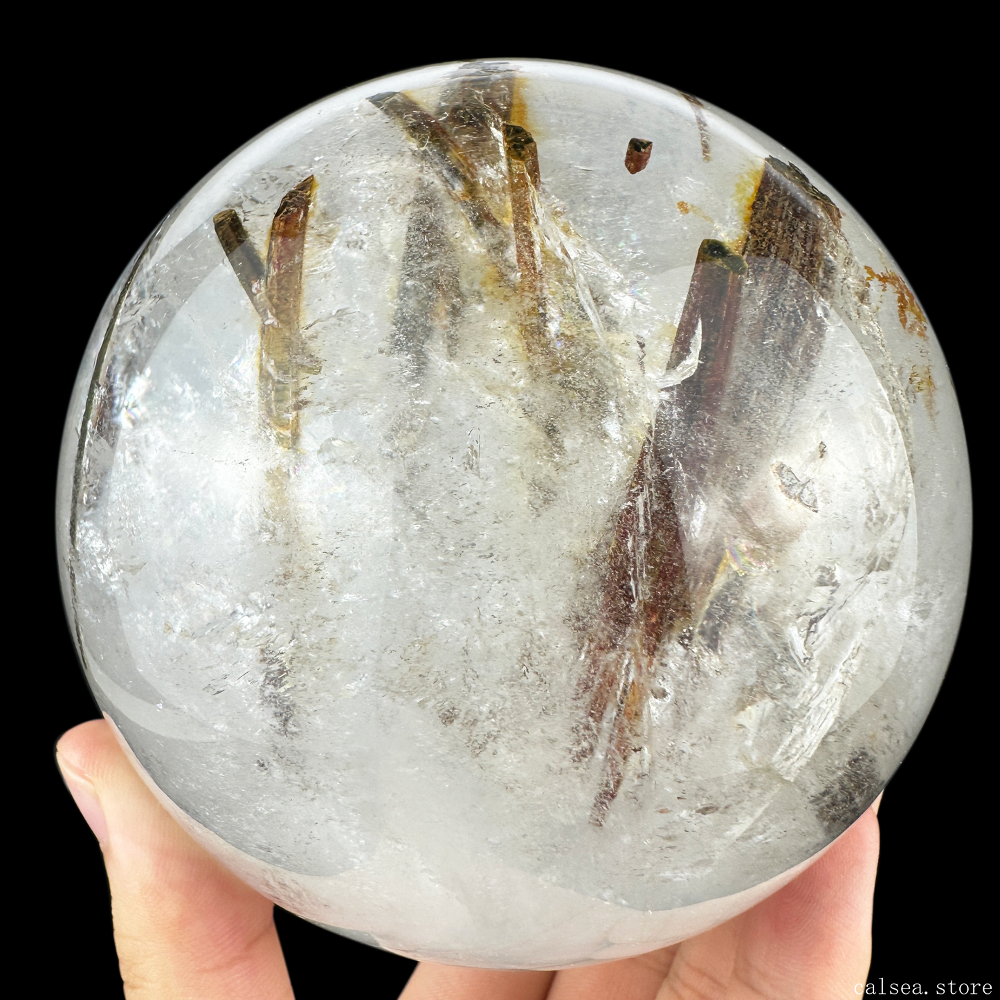 Red Tourmaline Sphere Crystal Healing Hand Carved Sphere/Ball