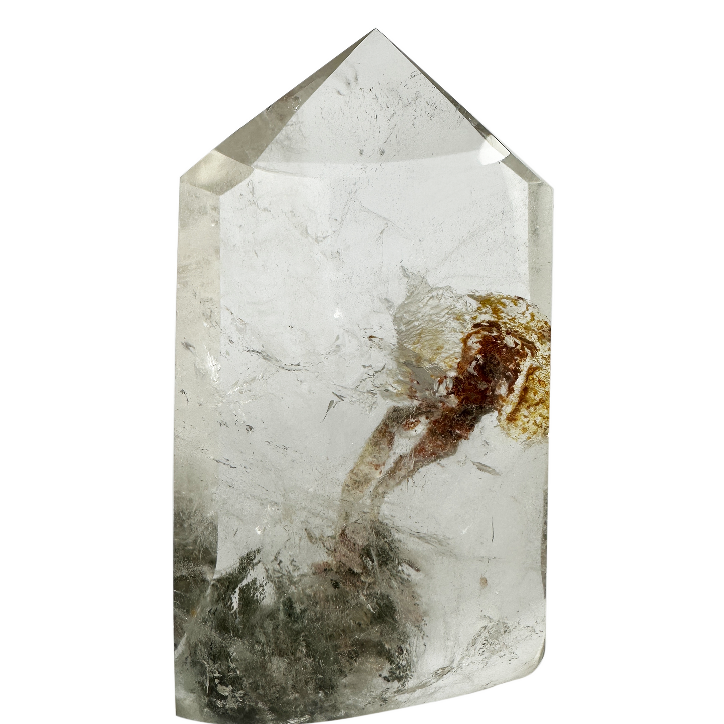 Gardenqaurtz Tower Crystal Phantom/Lodalite Quartz Healing Hand Carved Tower/Point