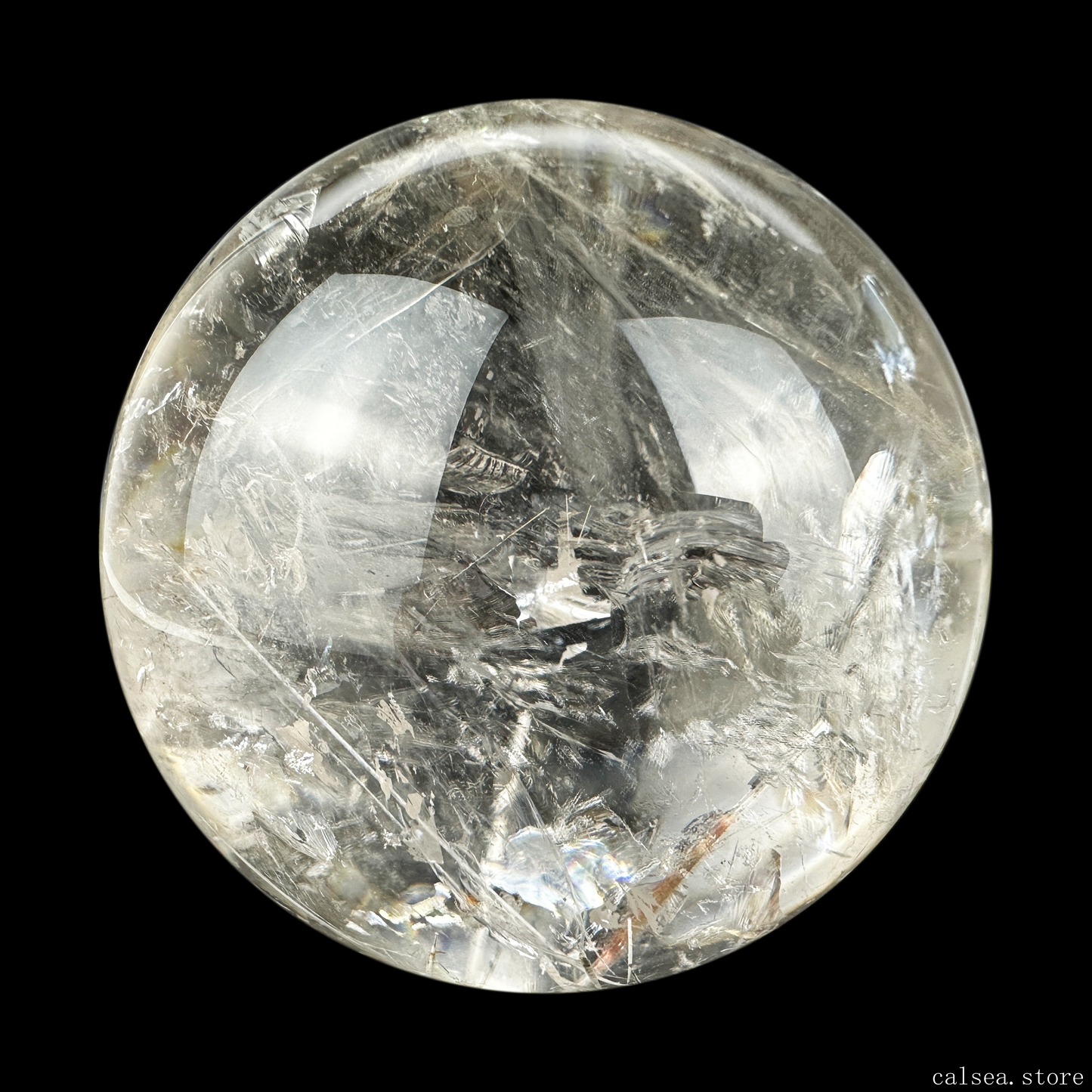 Rainbow White Tourmaline Clearquartz Sphere Crystal Healing Hand Carved Sphere/Ball