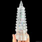 Big Rainbow Clearquartz WenChang Tower Crystal Healing Hand Carved