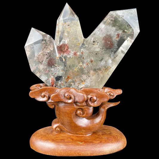 Three Colourful Gardenqaurtz Tower Crystal Lodalite Quartz Healing Hand Carved Tower/Point