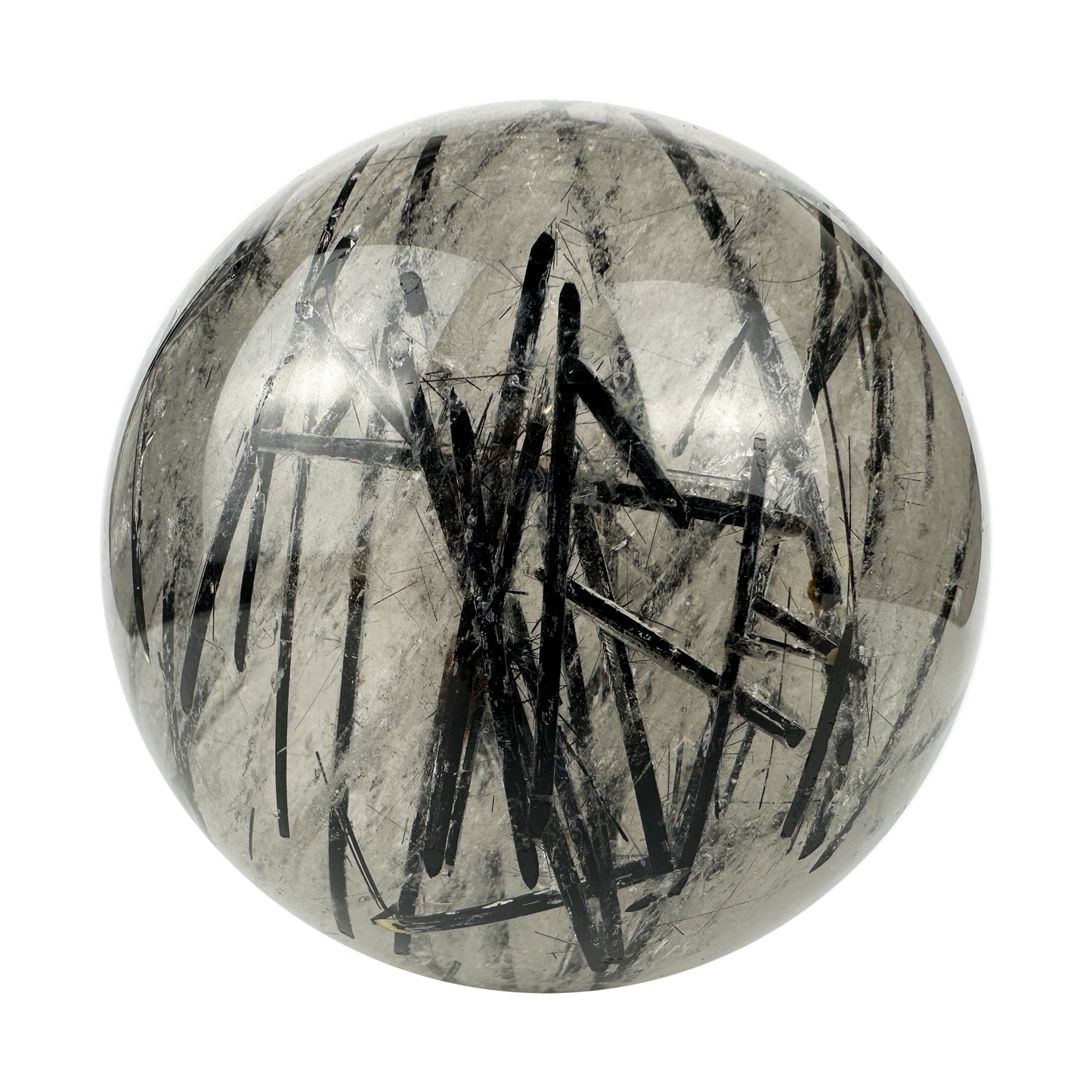 Black Tourmaline Sphere Crystal Healing Hand Carved Sphere/Ball